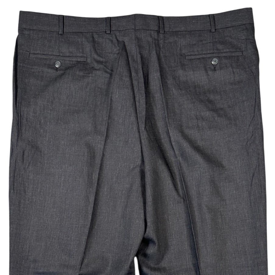 Bachrach Dress Trousers Mens 44 Charcoal Gray Pure New Wool Pleated 43x33.5 - Thumbnail 4