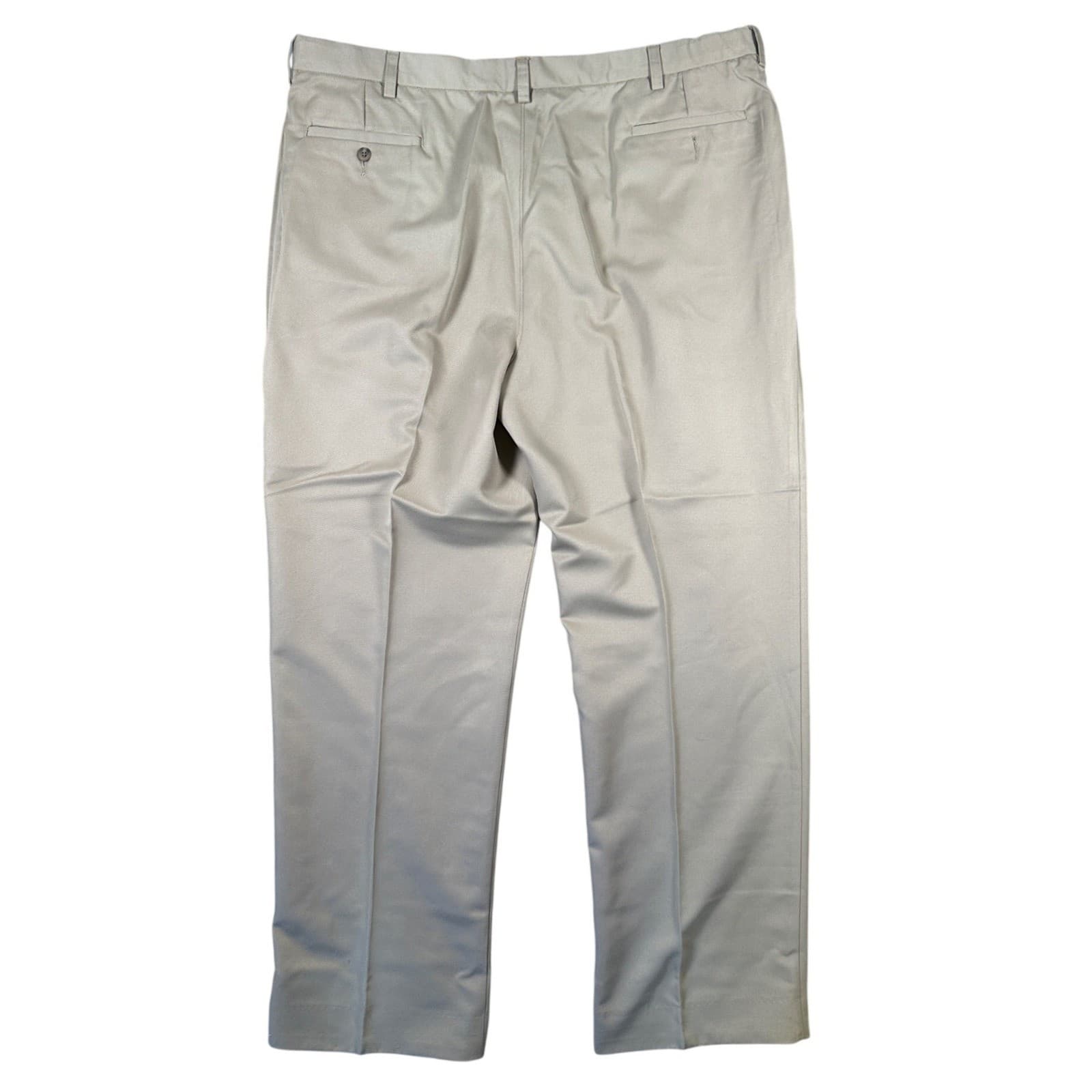 Haggar Pleated Dress Pants Mens Size 44 Beige Tan Straight Leg - Thumbnail 2