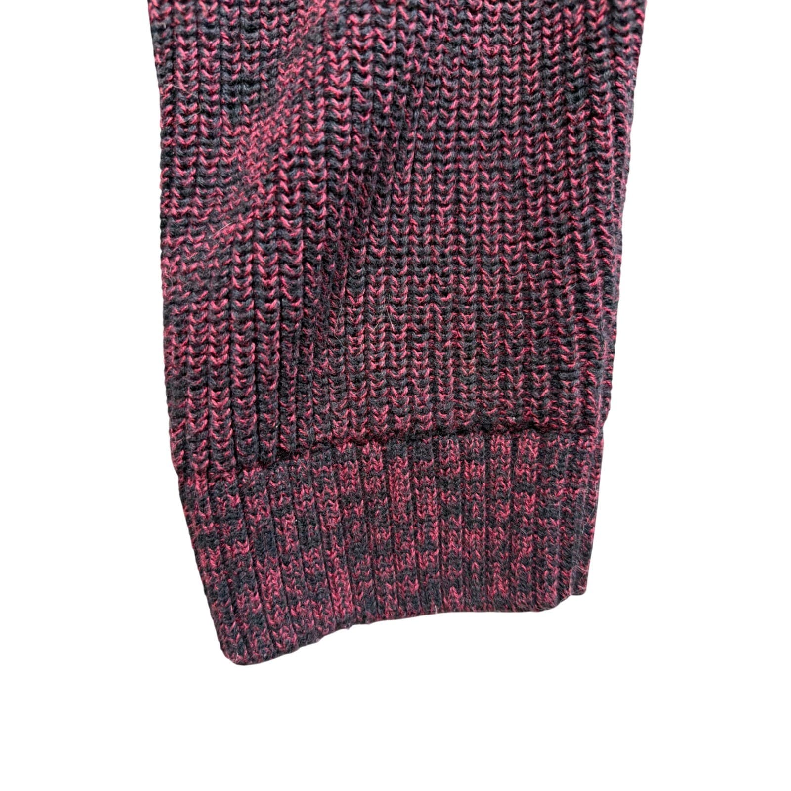 Alfani Full Zip Cardigan Sweater Mens Large Burgundy Ribbed Knit 100% Cotton - Thumbnail 6