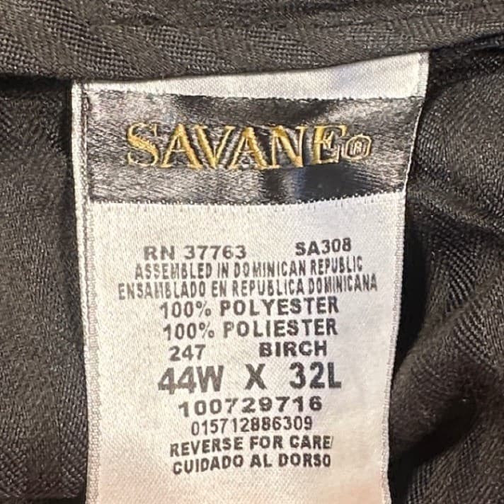 Savane Pleated Dress Pants Mens Size 44 Brown 43x32.5 - Thumbnail 7