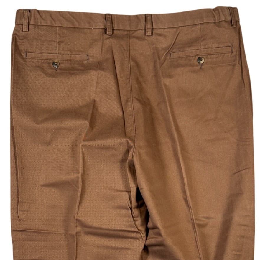 St Johns Bay Pleated Chino Pants Mens 44 Brown Excellent Relaxed Fit 43x32 - Thumbnail 4