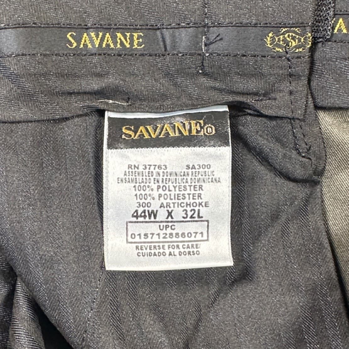 Savane Dress Pants Mens Size 44 Green Pleated Straight Leg 42x33 - Thumbnail 7