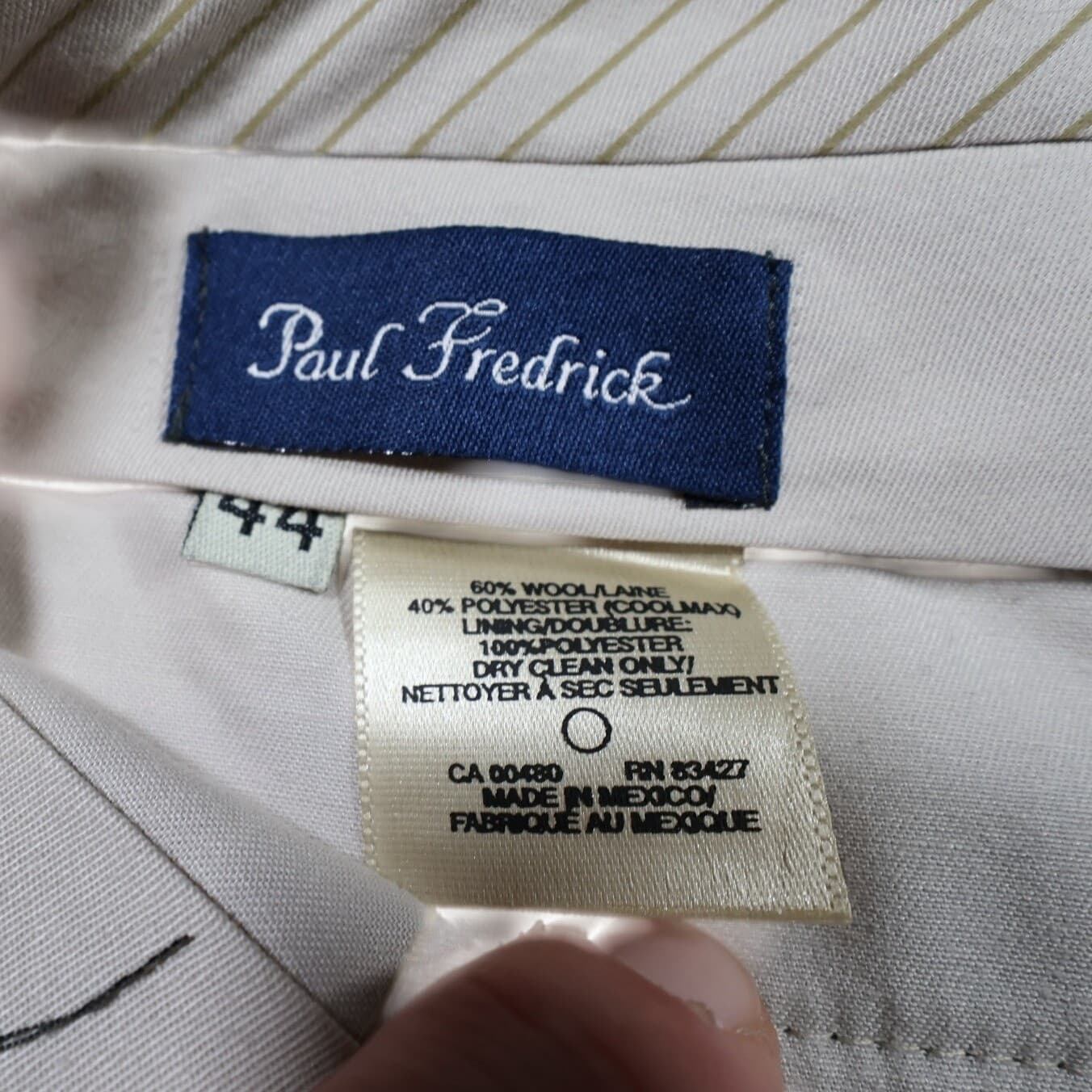 Paul Fredrick Dress Pants Mens 44 Gray Wool Blend Pleated - Thumbnail 7