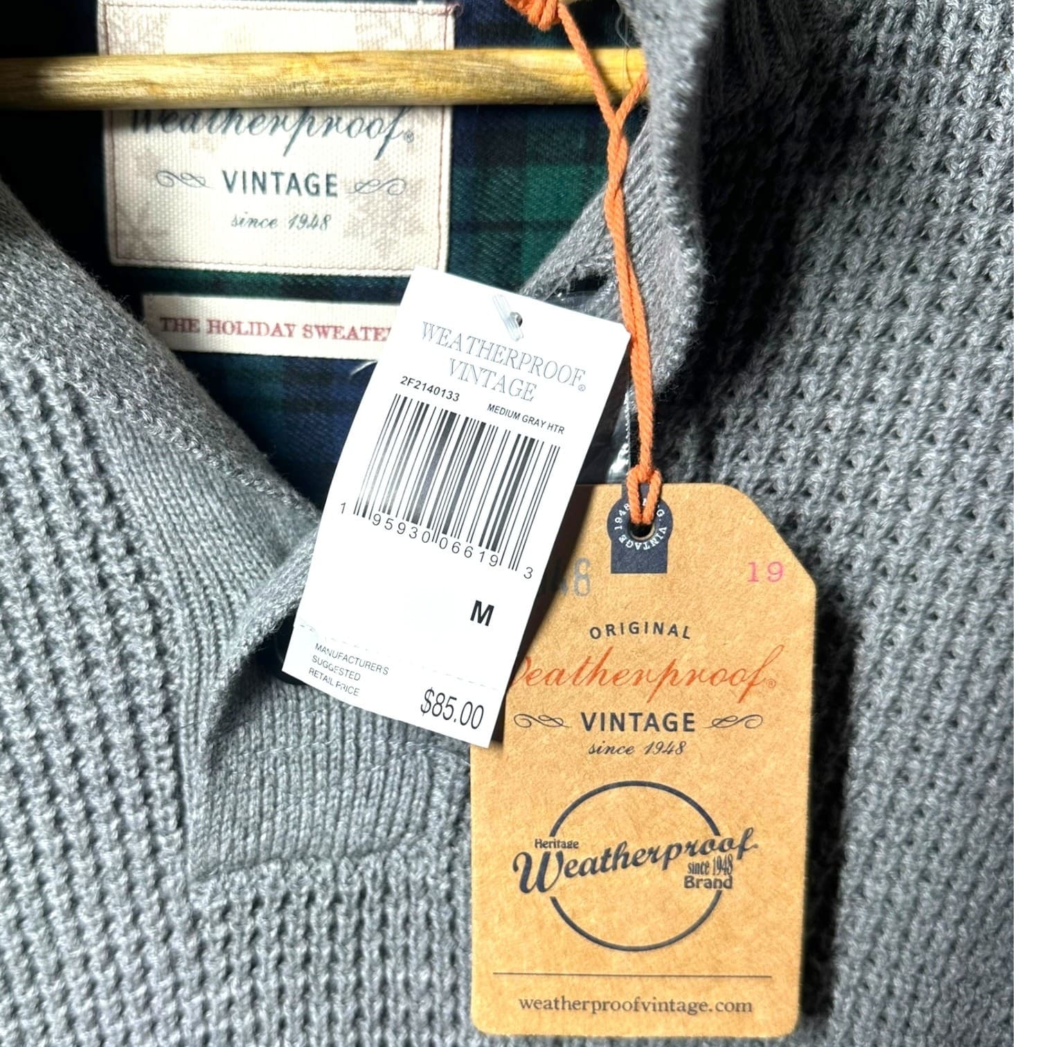 NWT Weatherproof Vintage Men's Mock Neck Pullover Sweater Gray Size M - Thumbnail 4