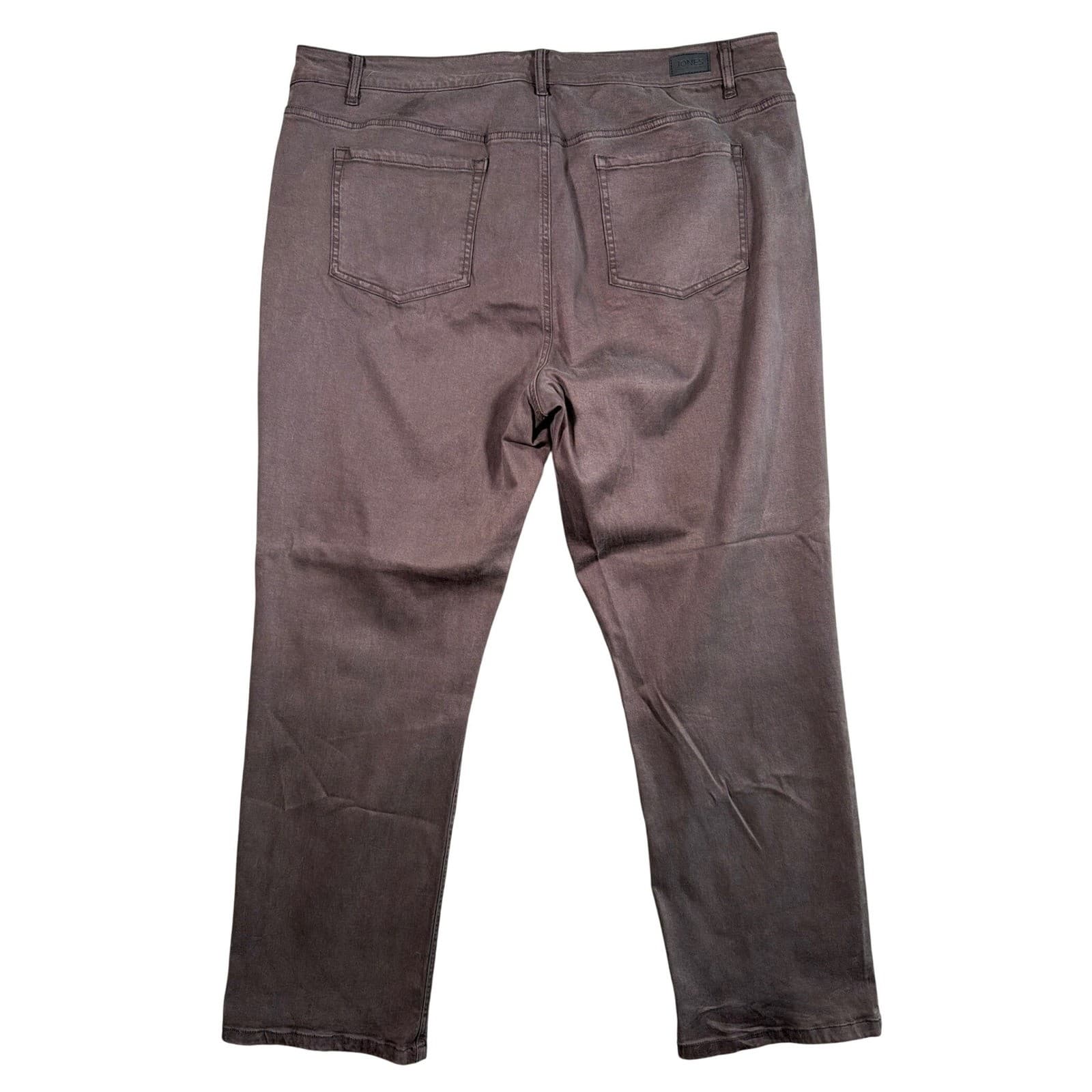 Jones New York Lexington Straight Women 22W Brown Excellent Lyocell Blend Pants - Thumbnail 2