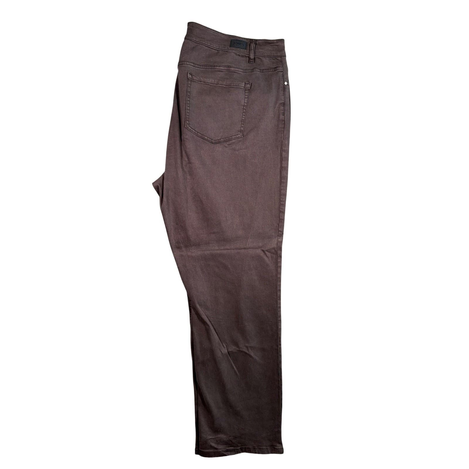 Jones New York Lexington Straight Women 22W Brown Excellent Lyocell Blend Pants - Thumbnail 3