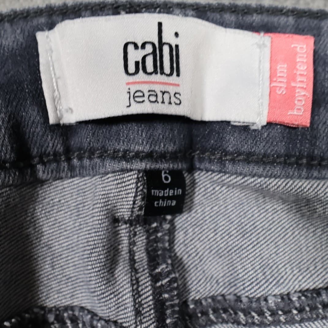 Cabi Slim Boyfriend Jeans Womens 6 Gray Excellent Stretch Denim Casual - Thumbnail 8