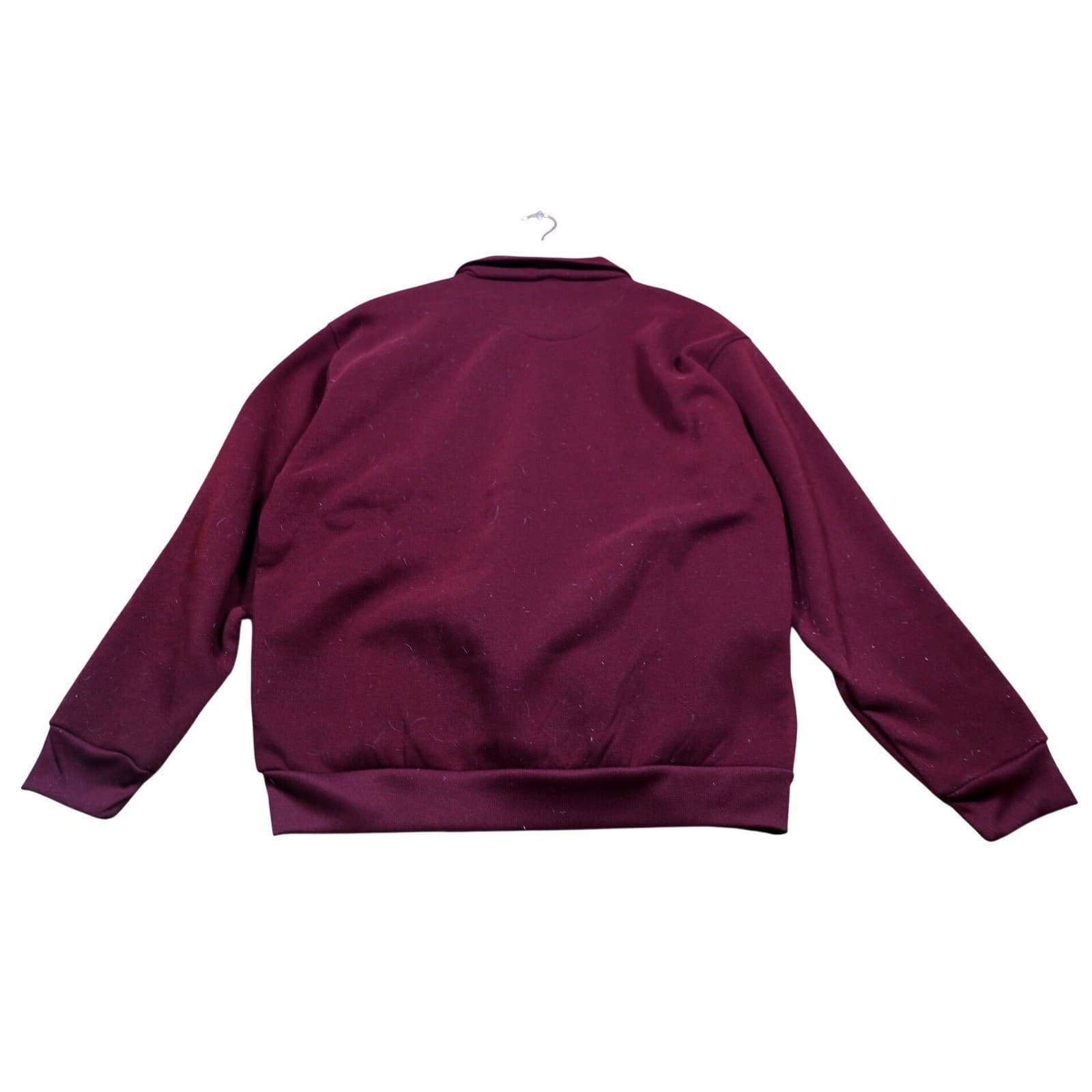 Weatherman Men's Burgundy Pullover Long Sleeve Collared Pocket Sweatshirt Size L - Thumbnail 6
