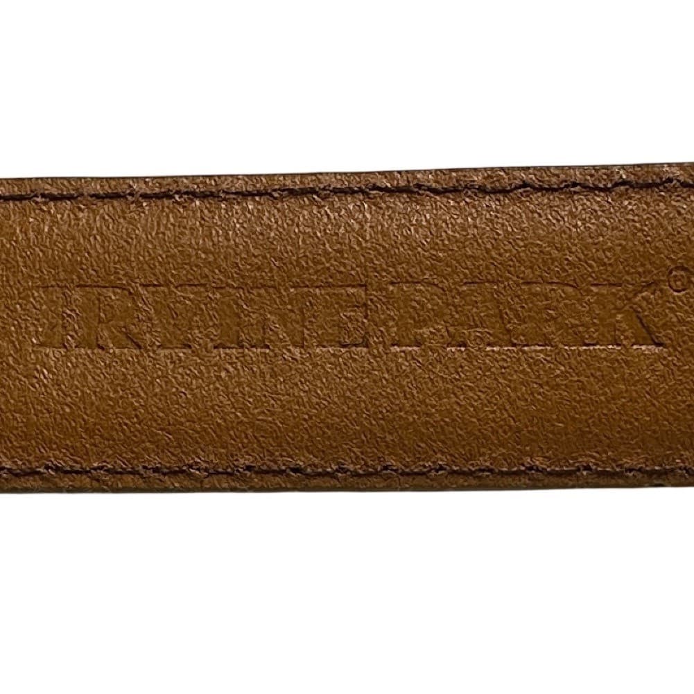 Irvine Park Mens Cognac Ostrich Embossed Italian Leather Belt Gold Hardware 2XL - Thumbnail 6