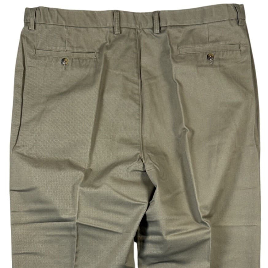 St Johns Bay Chino Pants Mens Size 44 Olive Green Relaxed Fit Pleated 41x32 - Thumbnail 4