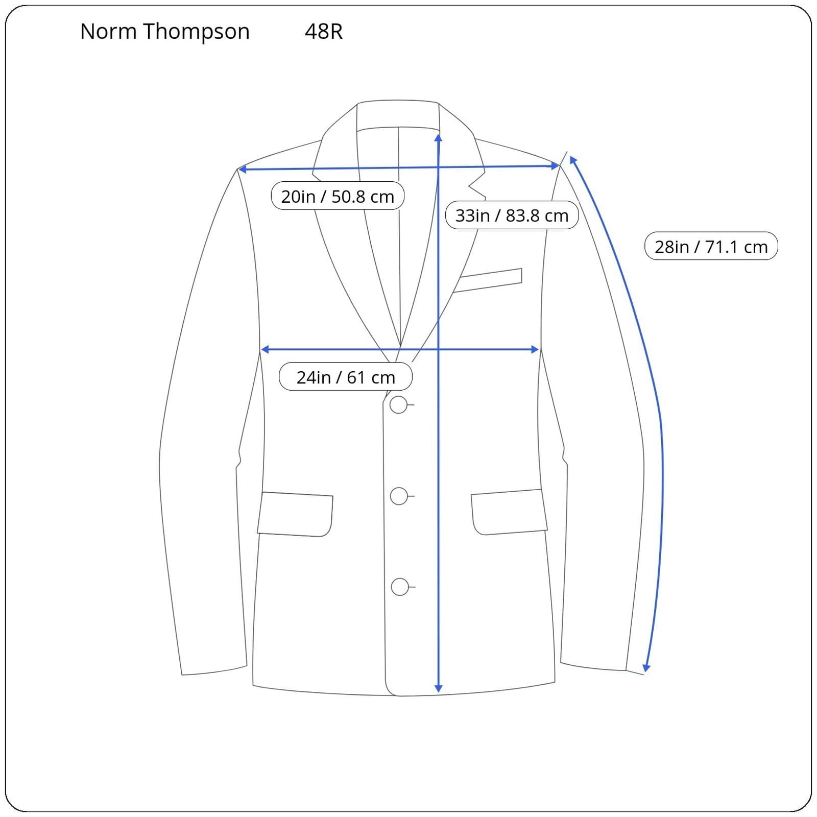 Norm Thompson Mens 48R Brown 3-Button Blazer Sport Coat Classic Professional - Thumbnail 8