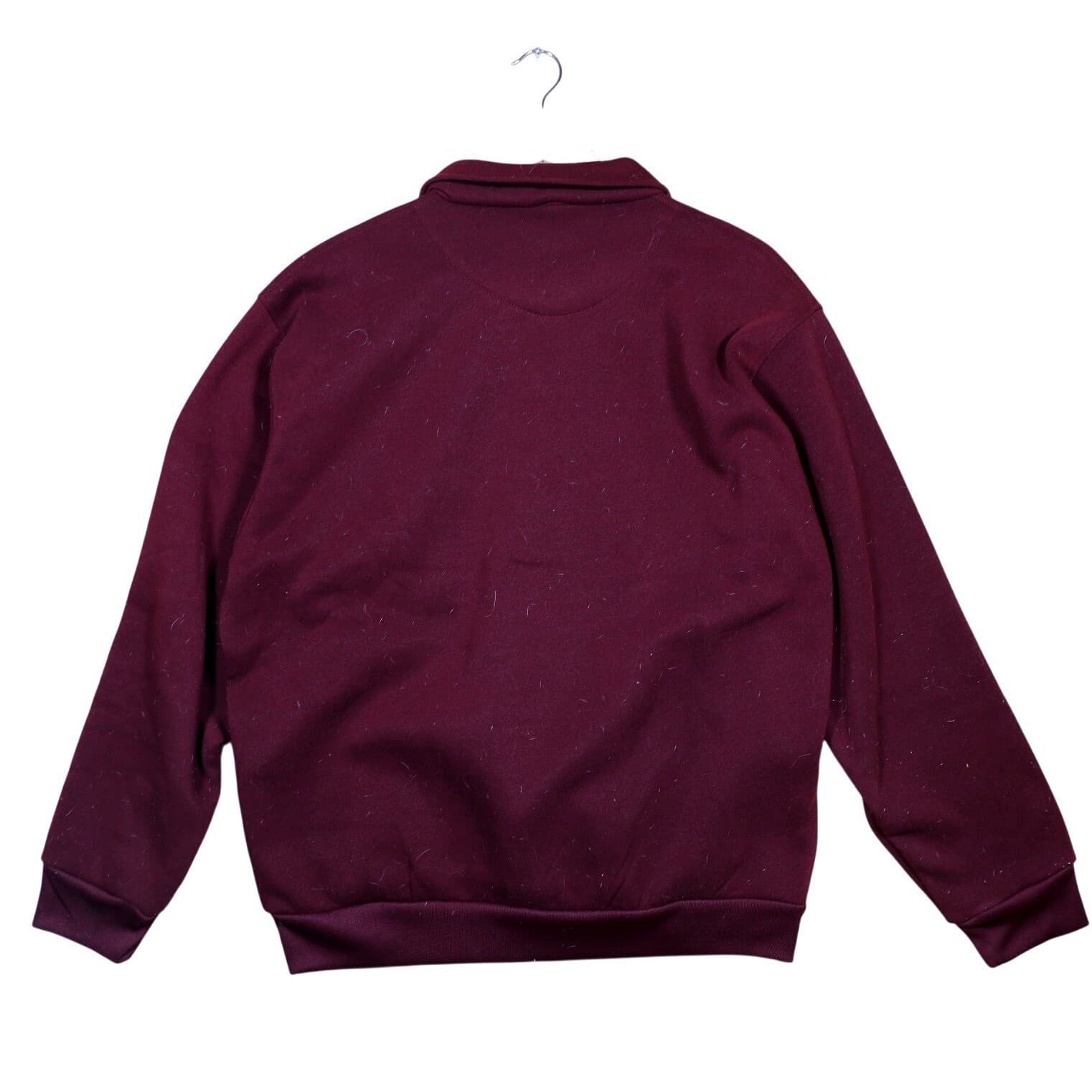 Weatherman Men's Burgundy Pullover Long Sleeve Collared Pocket Sweatshirt Size L - Thumbnail 2