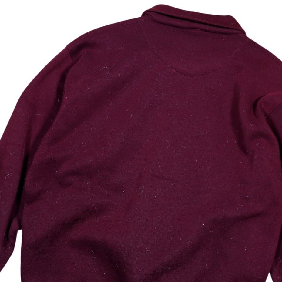 Weatherman Men's Burgundy Pullover Long Sleeve Collared Pocket Sweatshirt Size L - Thumbnail 4