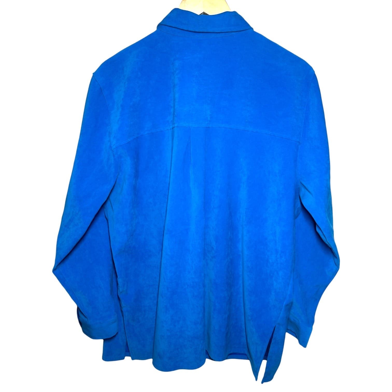 Sag Harbor Woman Size 18W Royal Blue Button Down Blouse Plus Size - Thumbnail 2