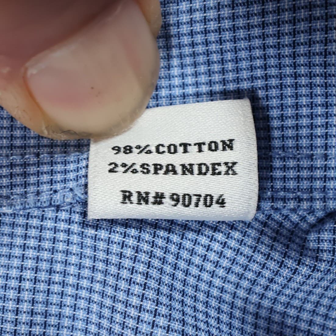 Haggar Button Up Shirt Mens 16-16.5 Blue Cotton Blend Classic Fit Office Wear - Thumbnail 8