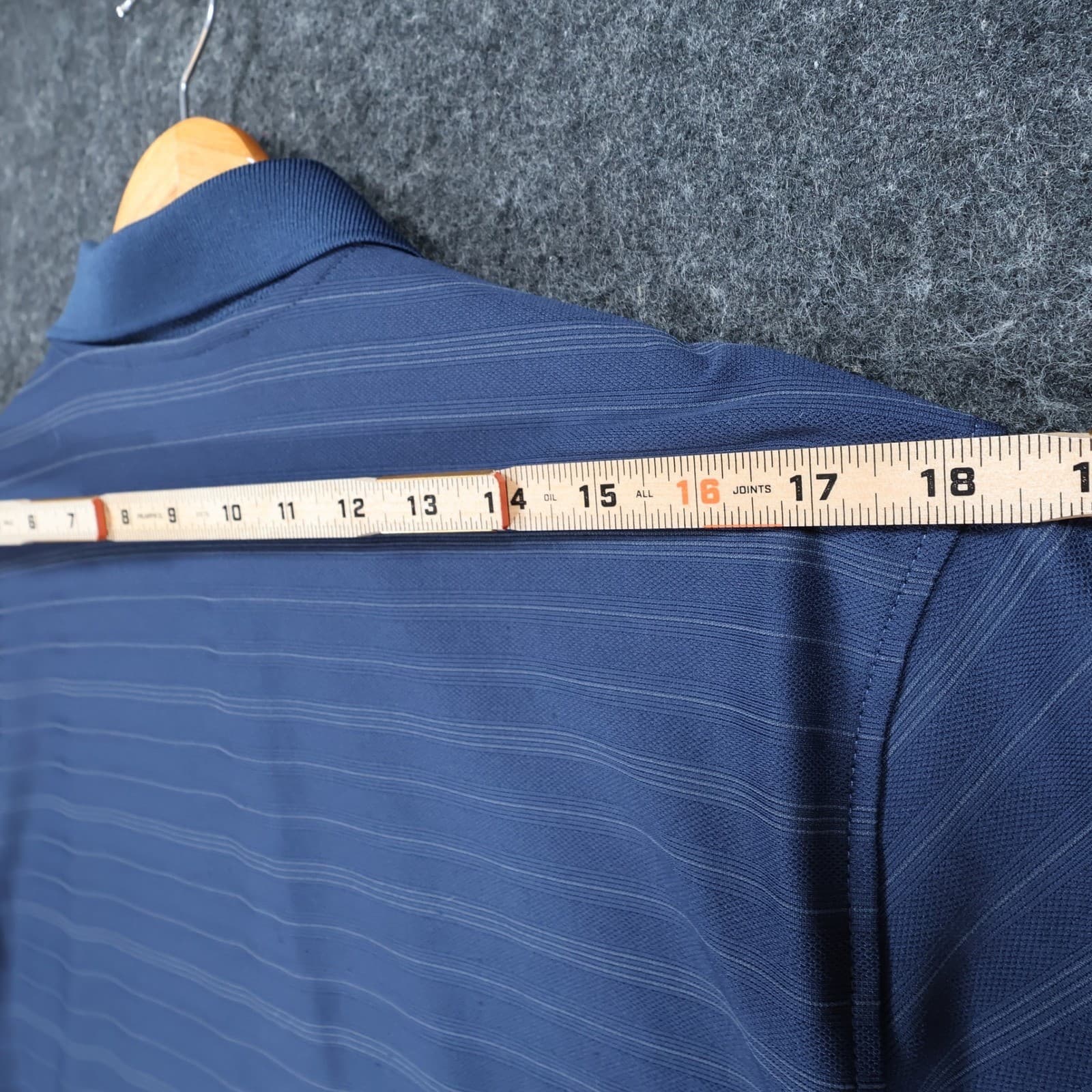 Walter Hagen Polo Shirt Mens Medium Blue Polyester Rayon Striped Short Sleeve - Thumbnail 6