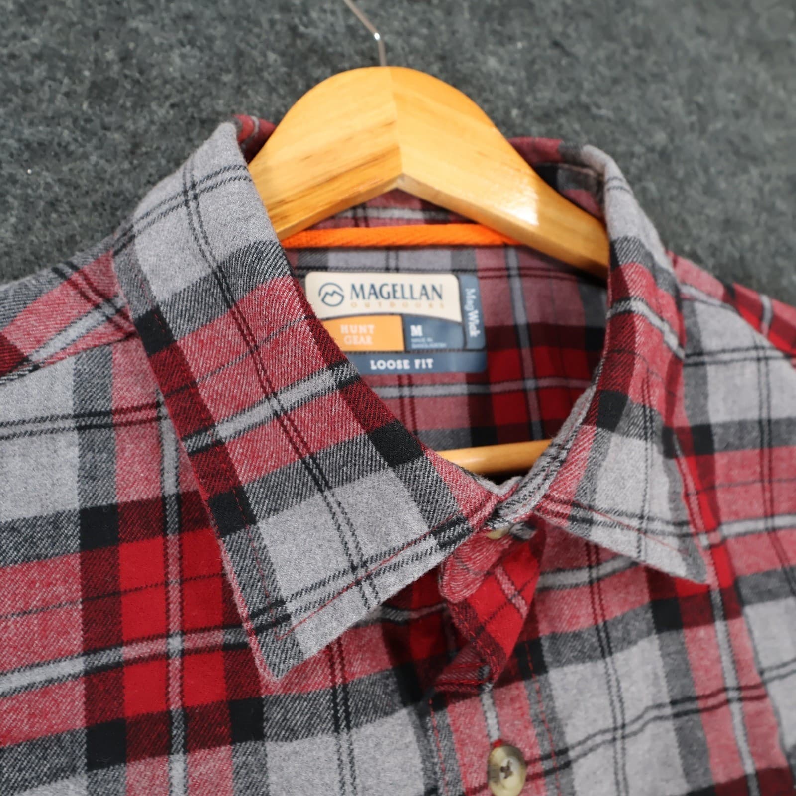 Magellan Outdoors Flannel Shirt Mens M Red Cotton Blend Loose Fit Hunt Gear - Thumbnail 9