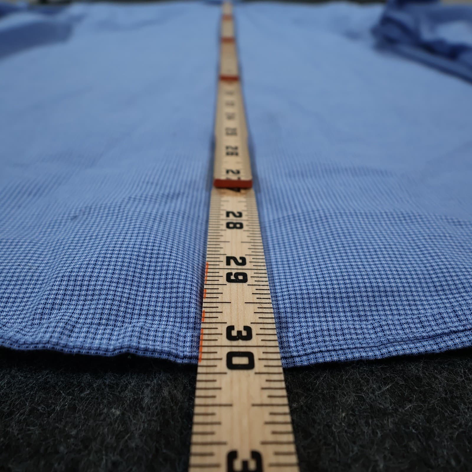 Haggar Button Up Shirt Mens 16-16.5 Blue Cotton Blend Classic Fit Office Wear - Thumbnail 6