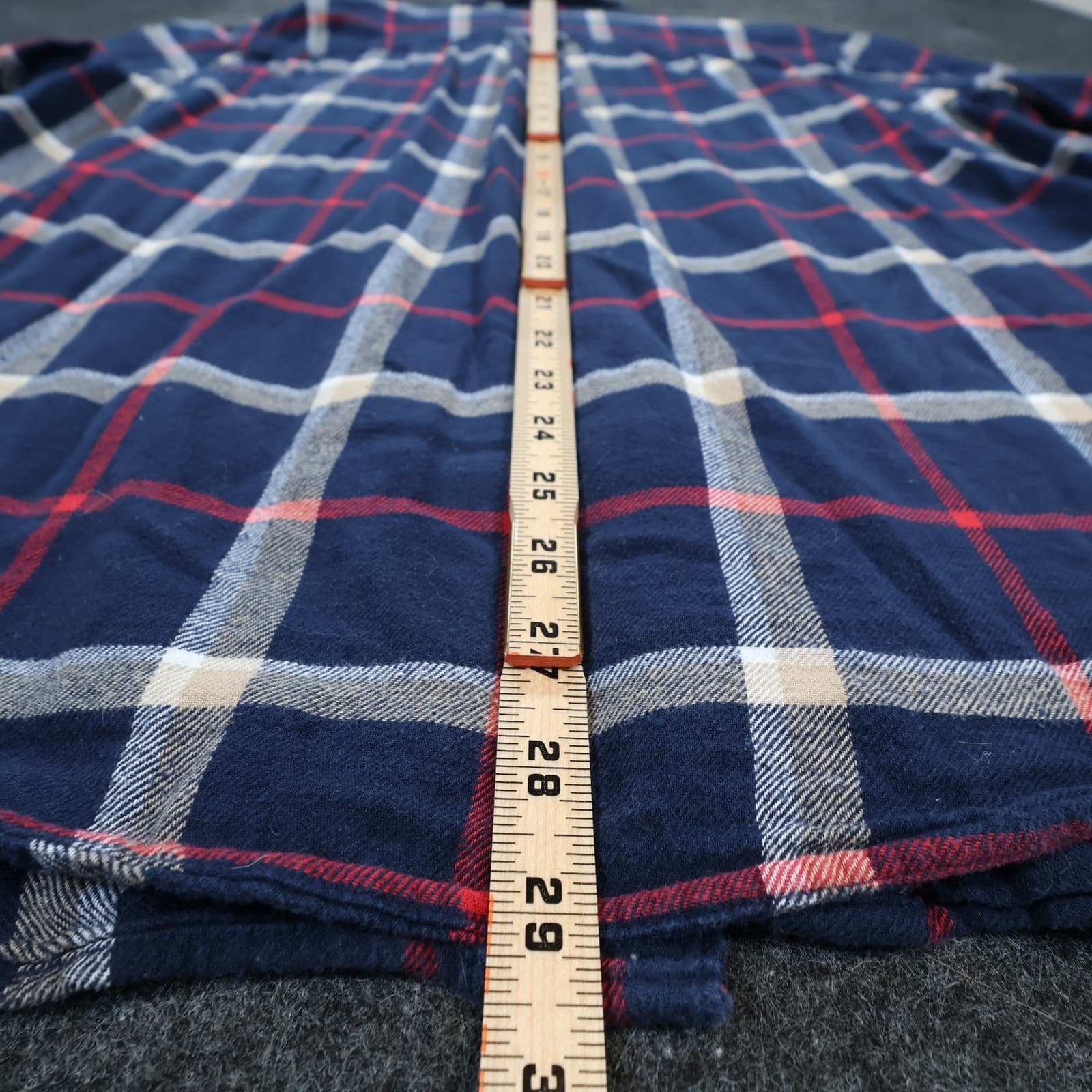 Saddlebred Flannel Shirt Mens XL Navy Blue Red White Cotton Classic Fit Plaid - Thumbnail 5