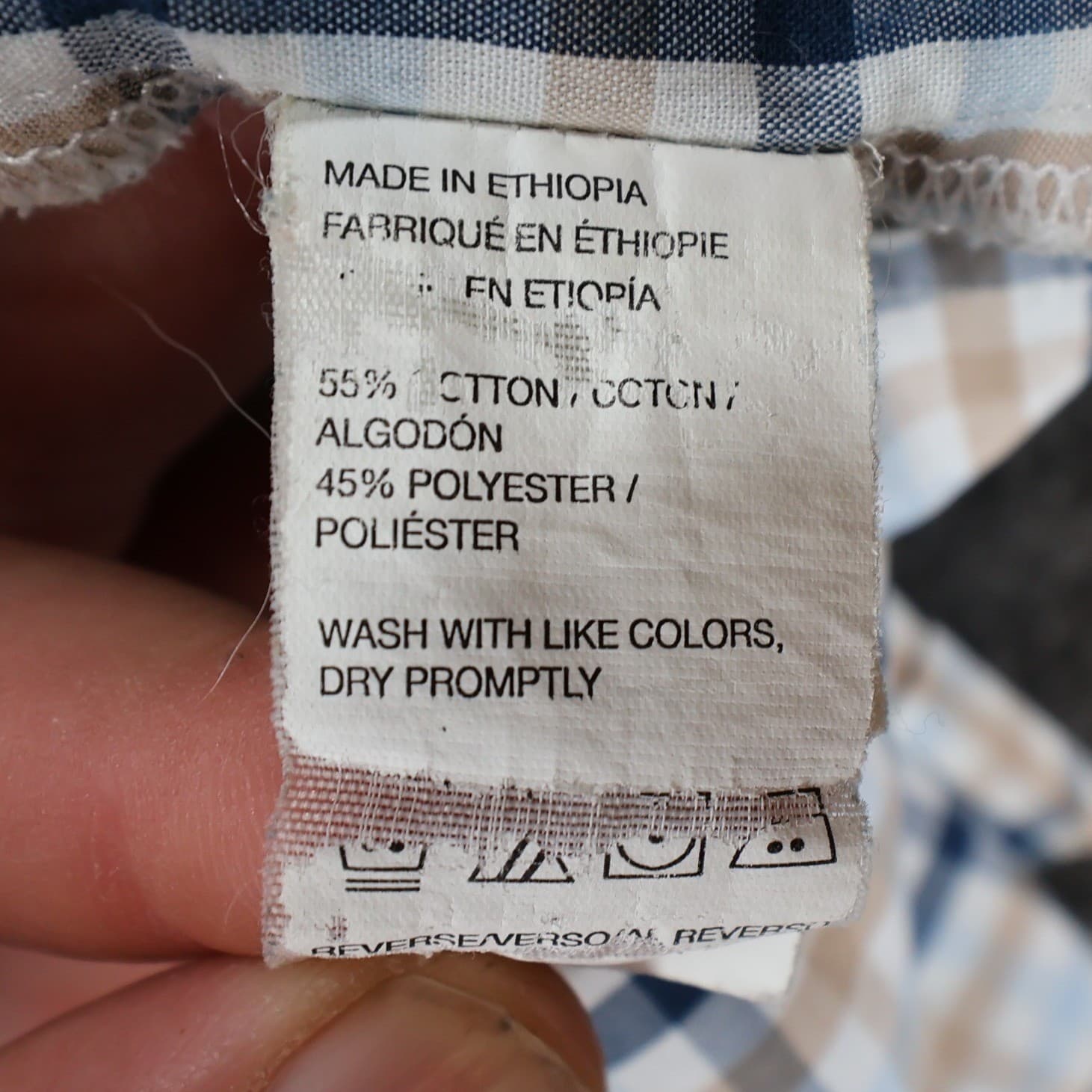 Arrow Button Down Shirt Mens Large Blue Tan Plaid Cotton Blend Regular Fit - Thumbnail 8