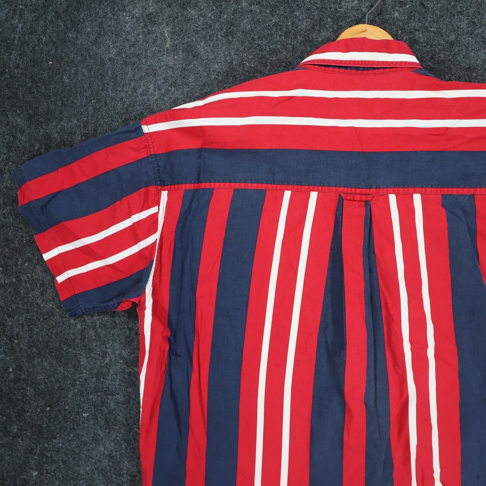 Chaps Ralph Lauren Button Down Shirt Mens Large Red Blue Cotton Short Slv - Thumbnail 10