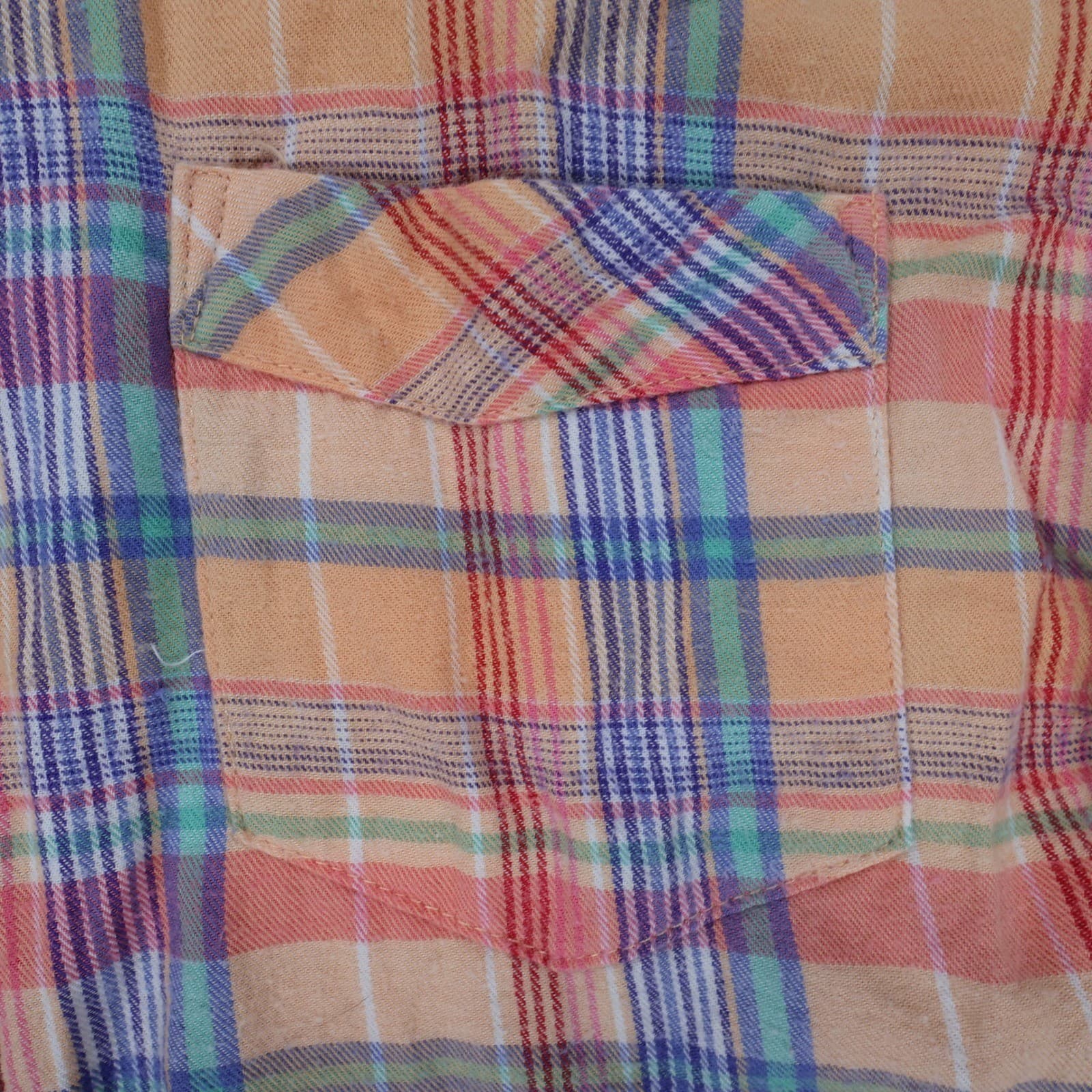 Eddie Bauer Button Down Womens XL Orange Plaid 100% Cotton Long Sleeve Shirt - Thumbnail 11