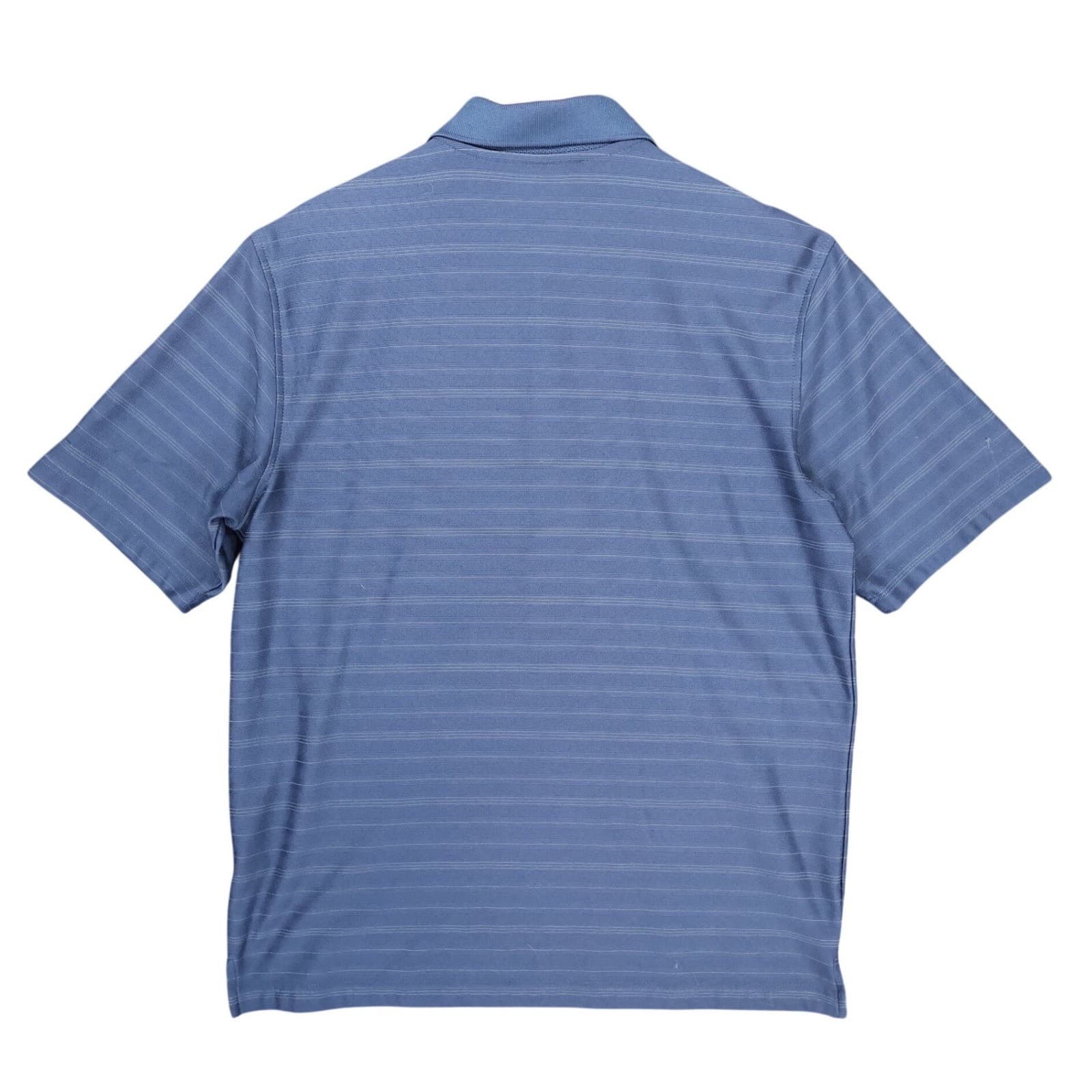 Walter Hagen Polo Shirt Mens Medium Blue Polyester Rayon Striped Short Sleeve - Thumbnail 2