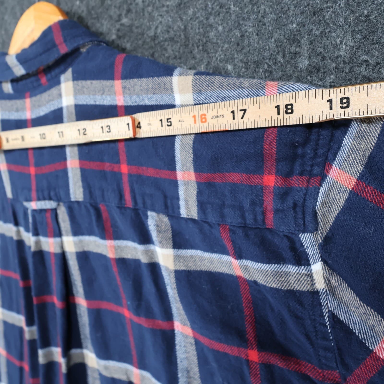 Saddlebred Flannel Shirt Mens XL Navy Blue Red White Cotton Classic Fit Plaid - Thumbnail 6