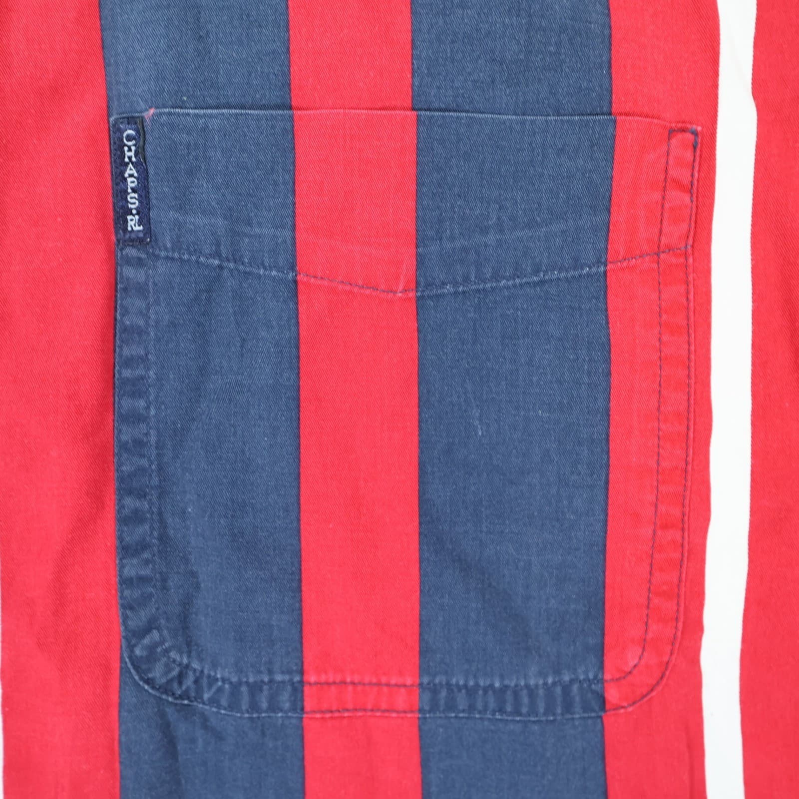 Chaps Ralph Lauren Button Down Shirt Mens Large Red Blue Cotton Short Slv - Thumbnail 11