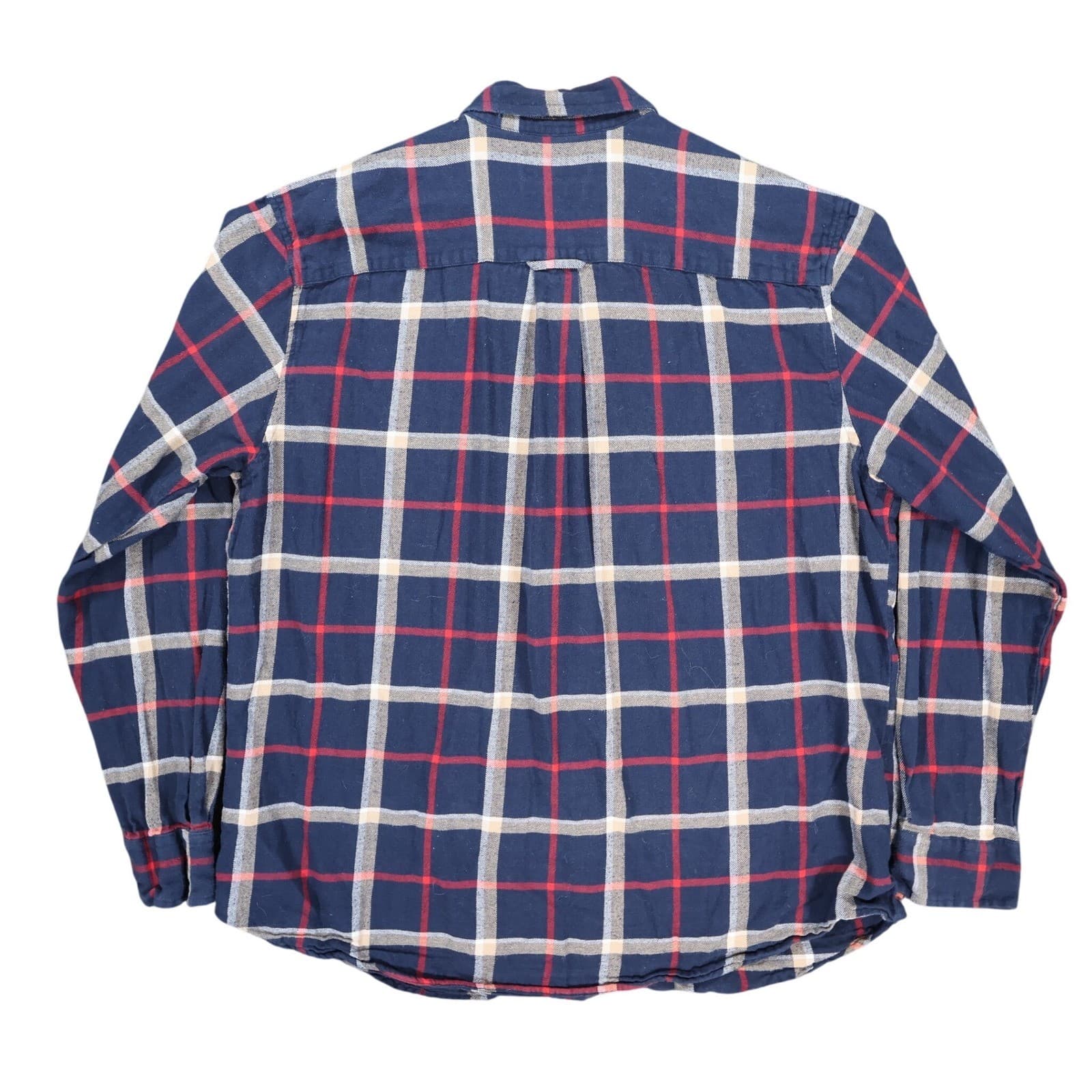 Saddlebred Flannel Shirt Mens XL Navy Blue Red White Cotton Classic Fit Plaid - Thumbnail 2