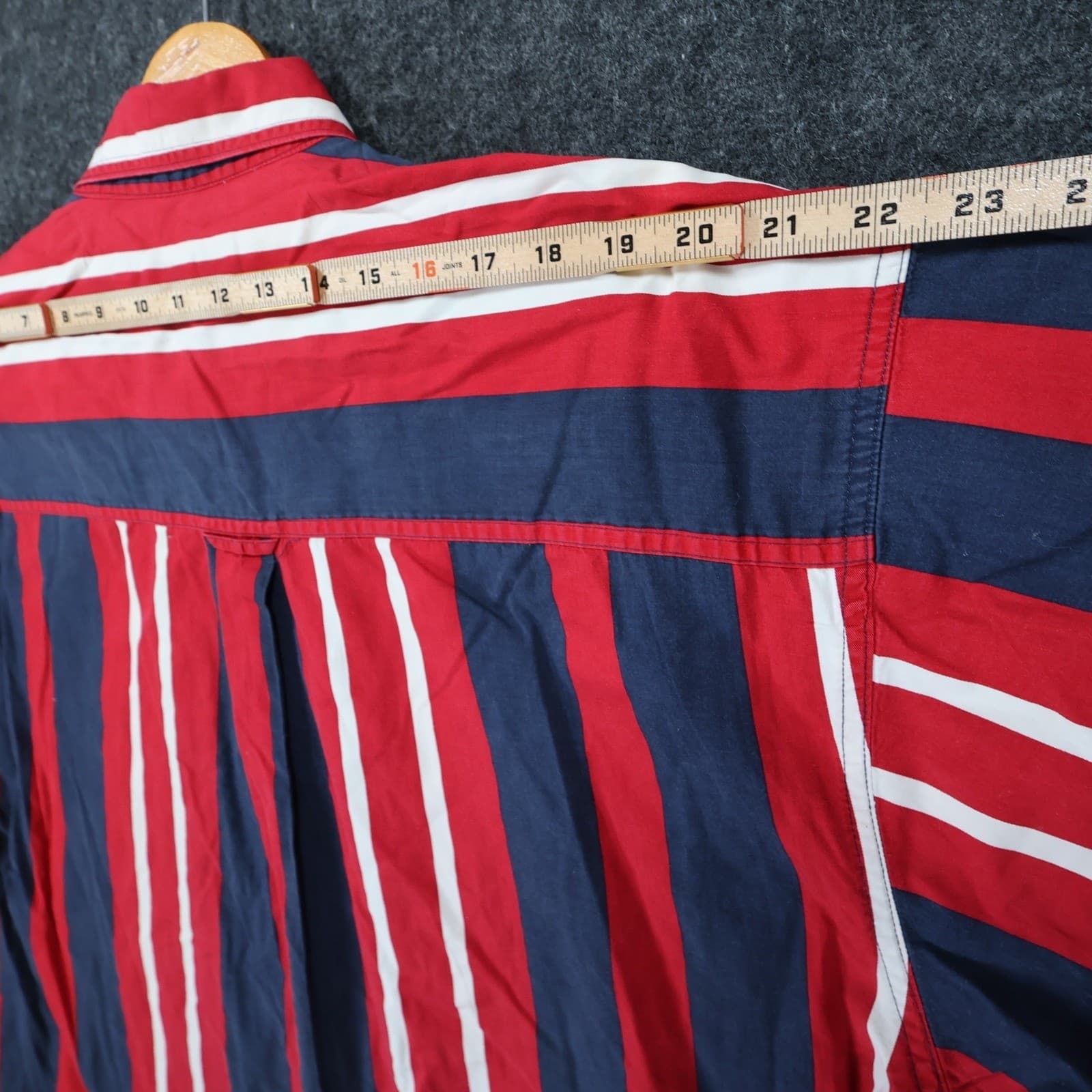 Chaps Ralph Lauren Button Down Shirt Mens Large Red Blue Cotton Short Slv - Thumbnail 7