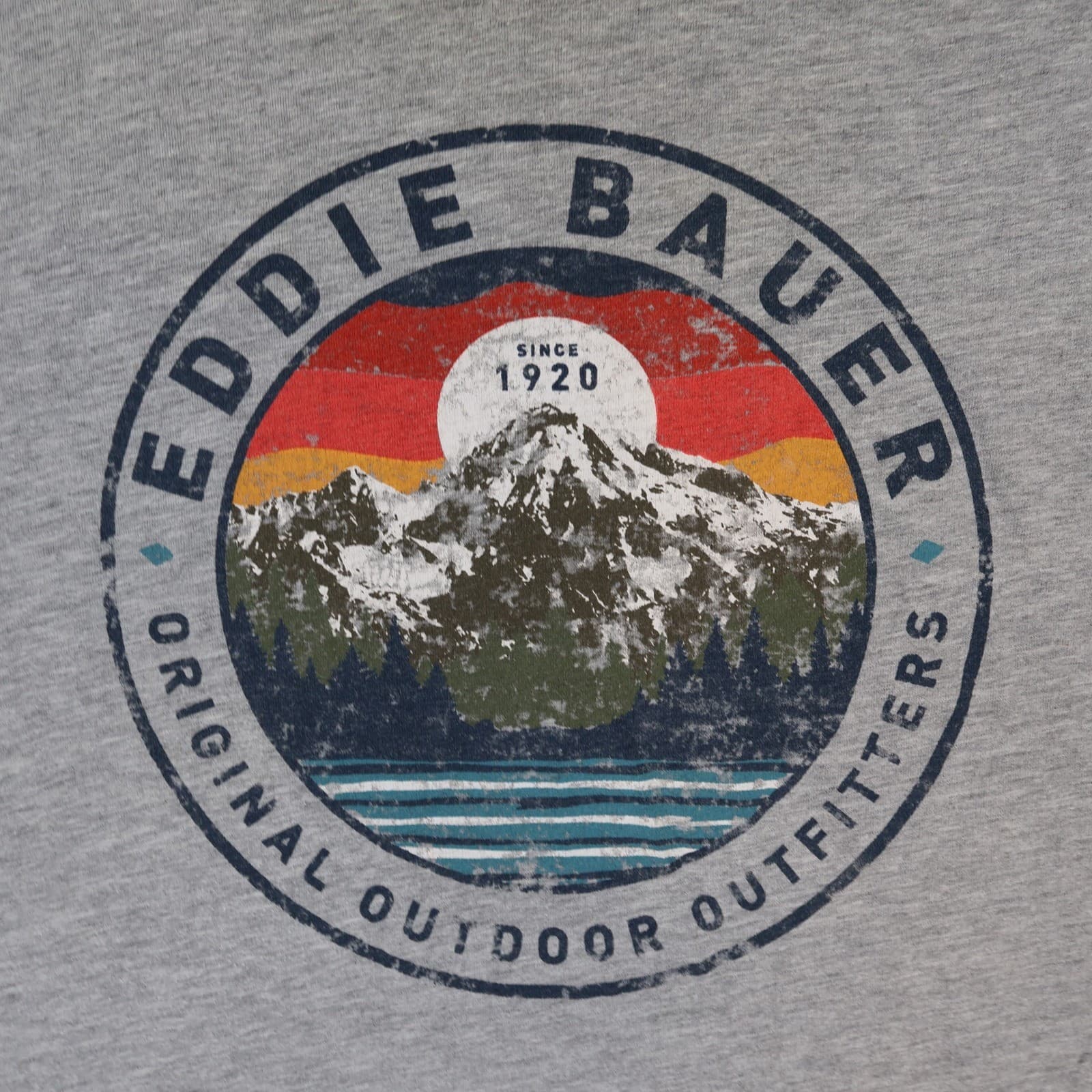 Eddie Bauer Graphic Tee Mens XXL Gray Cotton Blend Regular Fit Mountain Outdoor - Thumbnail 9