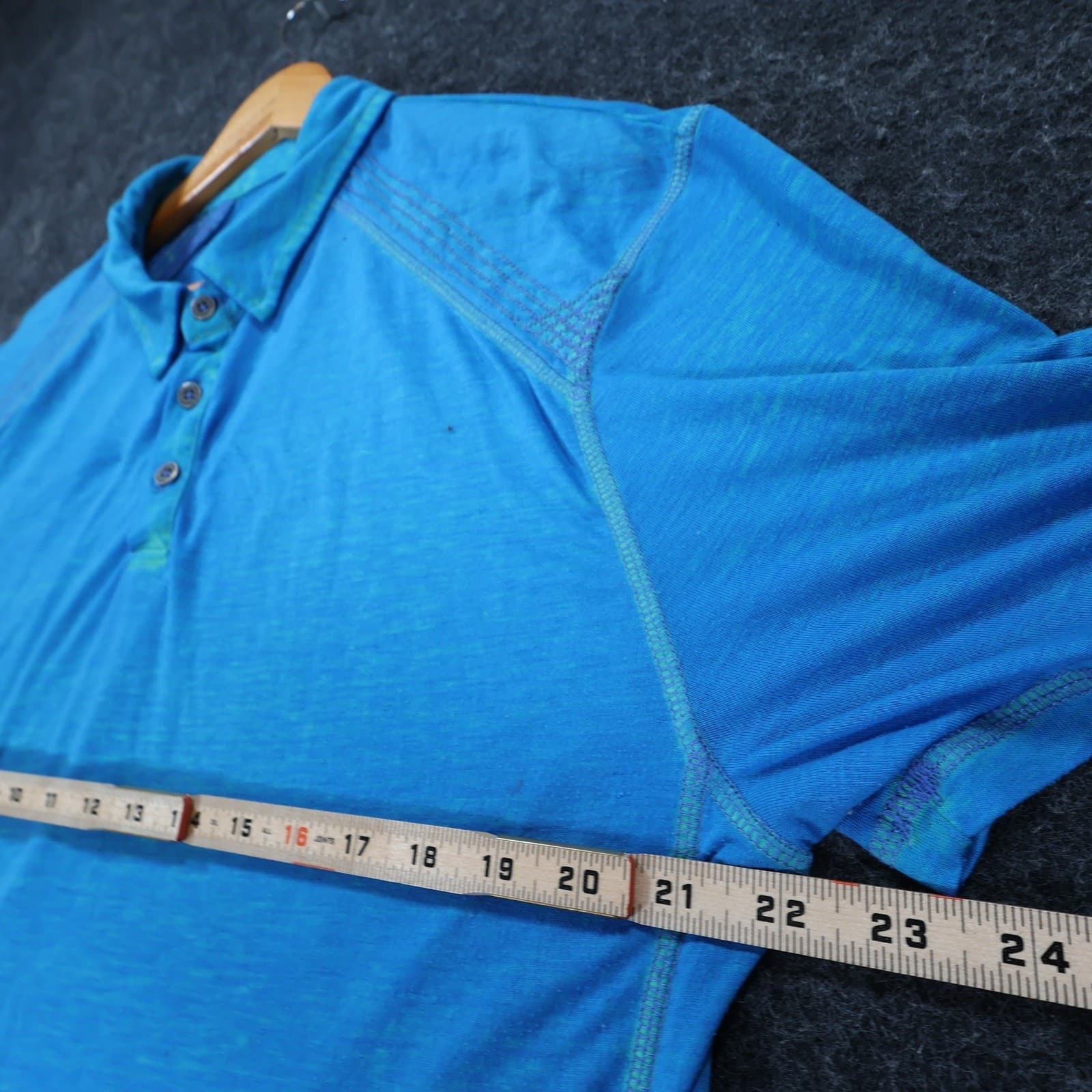 Buckle Black Polo Shirt Mens XL Blue Cotton Polyester Slub Knit Casual BB9187 - Thumbnail 3