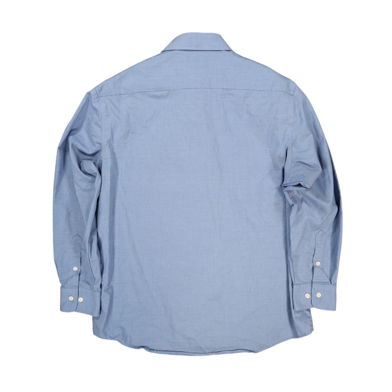Haggar Button Up Shirt Mens 16-16.5 Blue Cotton Blend Classic Fit Office Wear - Thumbnail 2