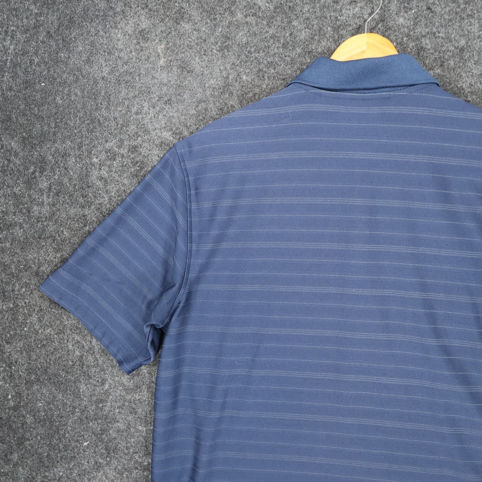 Walter Hagen Polo Shirt Mens Medium Blue Polyester Rayon Striped Short Sleeve - Thumbnail 11