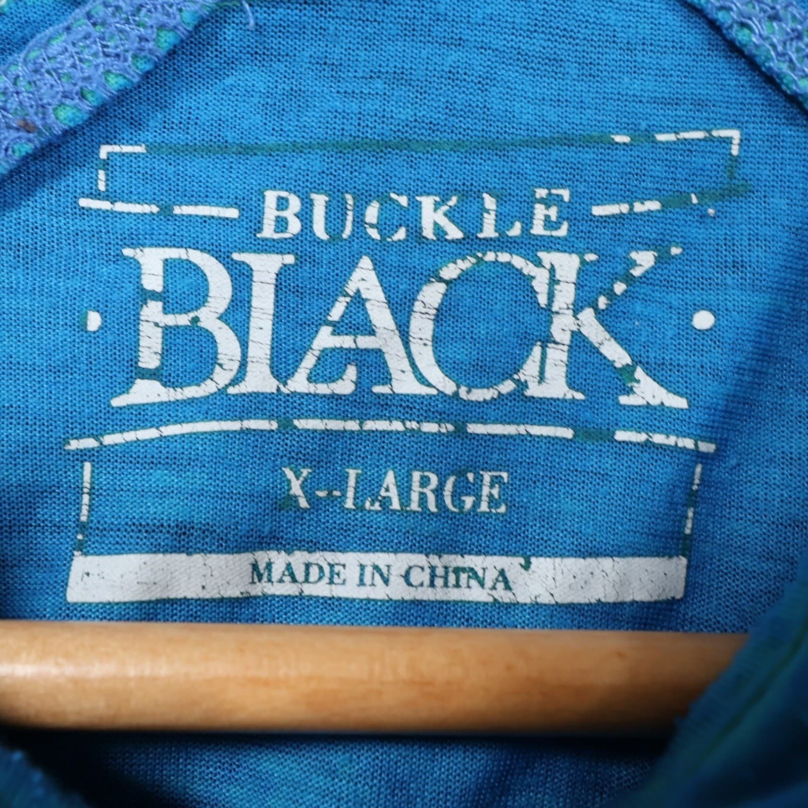 Buckle Black Polo Shirt Mens XL Blue Cotton Polyester Slub Knit Casual BB9187 - Thumbnail 7