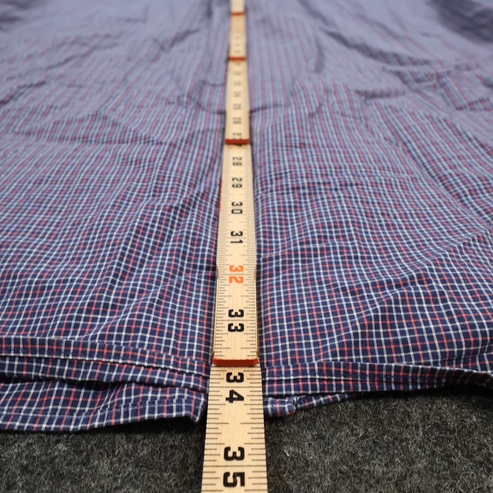 Roundtree & Yorke Button Down Shirt Mens 4XT Blue Red Cotton Plaid Regular Fit - Thumbnail 5