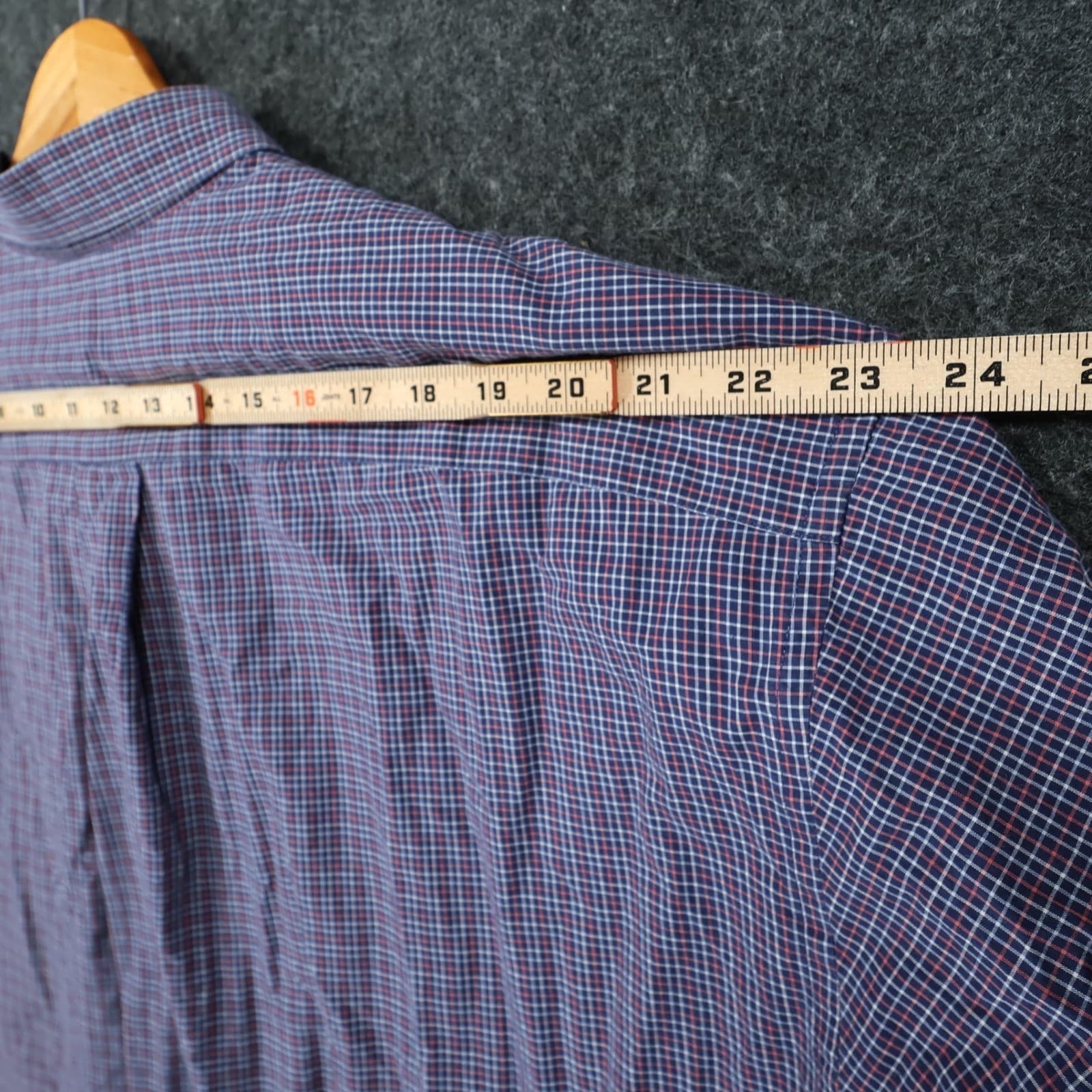 Roundtree & Yorke Button Down Shirt Mens 4XT Blue Red Cotton Plaid Regular Fit - Thumbnail 6