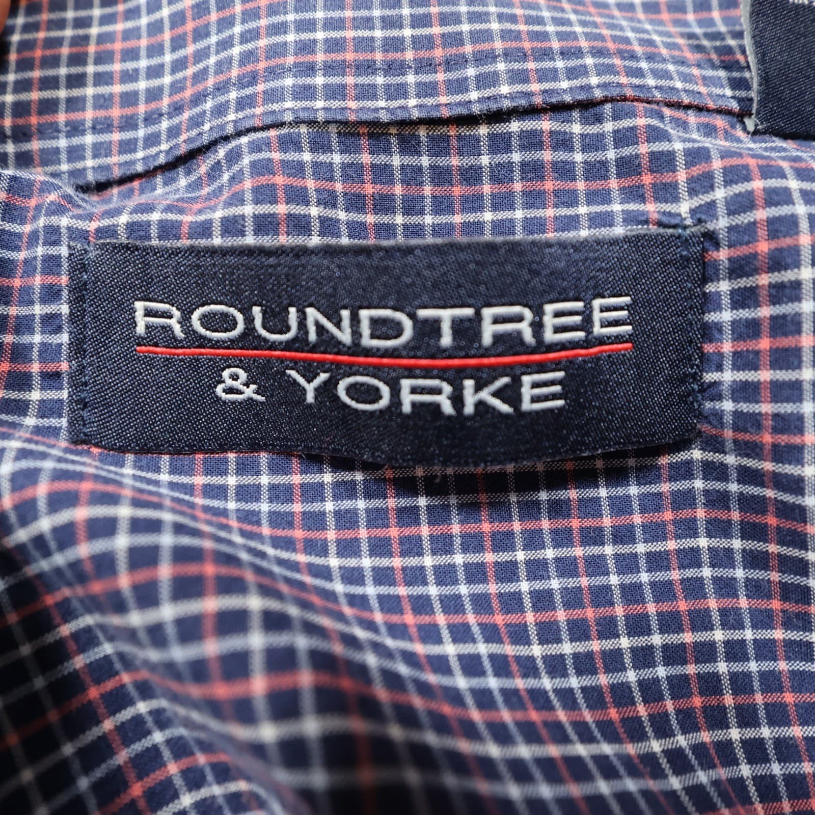 Roundtree & Yorke Button Down Shirt Mens 4XT Blue Red Cotton Plaid Regular Fit - Thumbnail 7