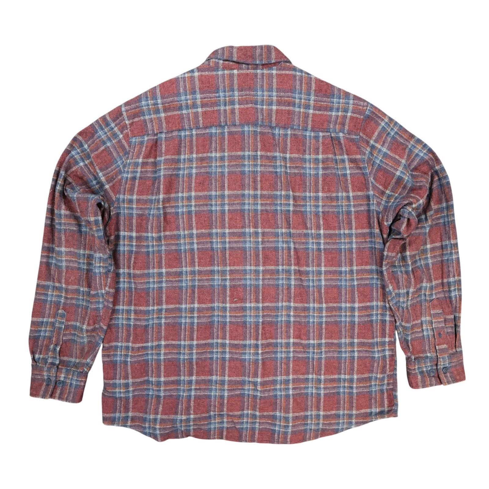Weatherproof Vintage Button Down Mens XXL Red Blue Plaid Cotton Blend Flannel - Thumbnail 2