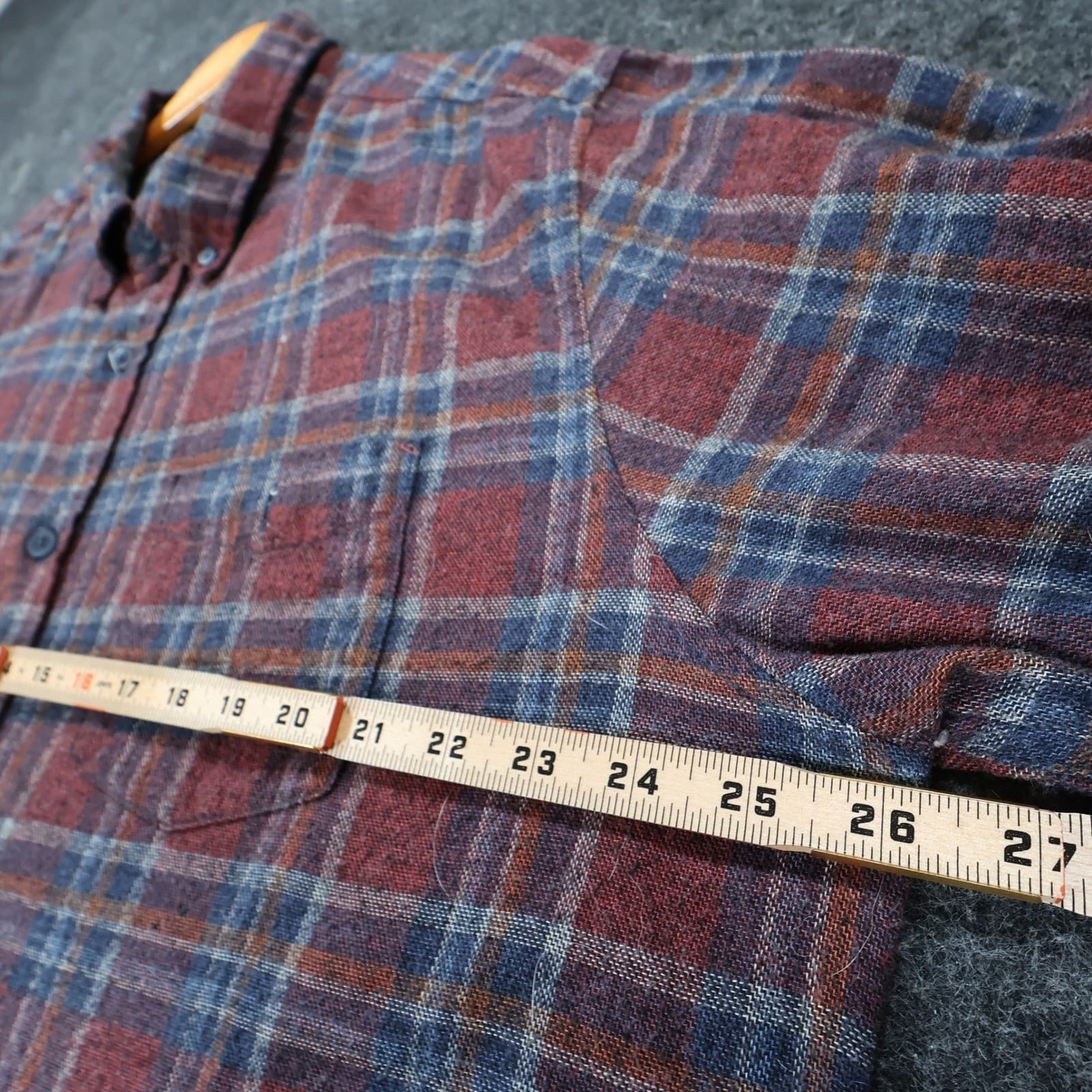 Weatherproof Vintage Button Down Mens XXL Red Blue Plaid Cotton Blend Flannel - Thumbnail 3