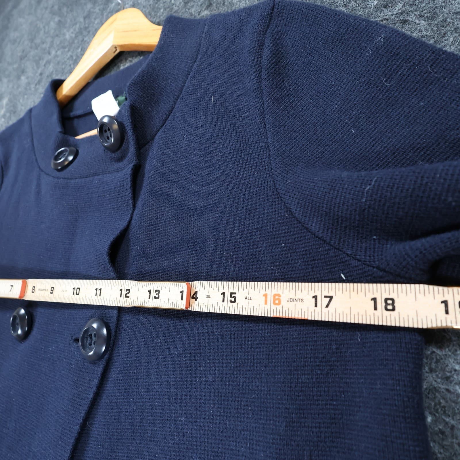 J.Crew Cardigan Sweater Womens S Navy Blue Cotton Double Breasted Knit Coat - Thumbnail 4