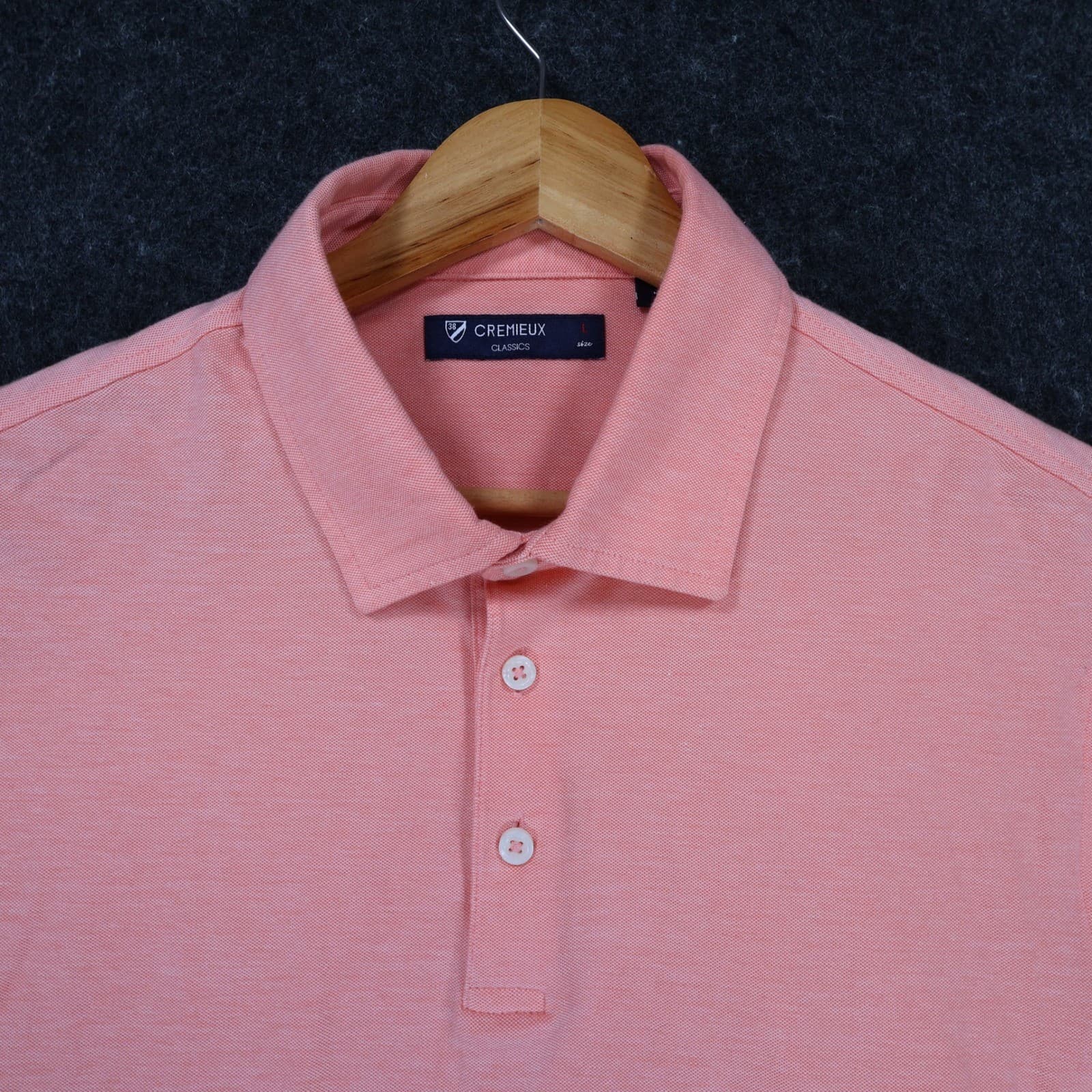 Cremieux Polo Shirt Mens L Pink Pima Cotton Spandex Stretch Classic Casual Golf - Thumbnail 9