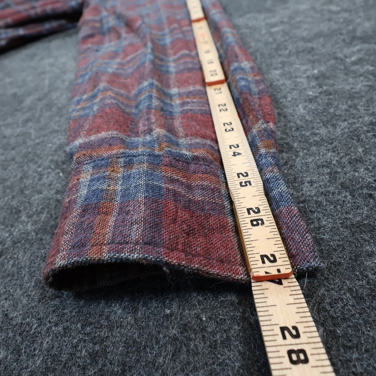 Weatherproof Vintage Button Down Mens XXL Red Blue Plaid Cotton Blend Flannel - Thumbnail 4