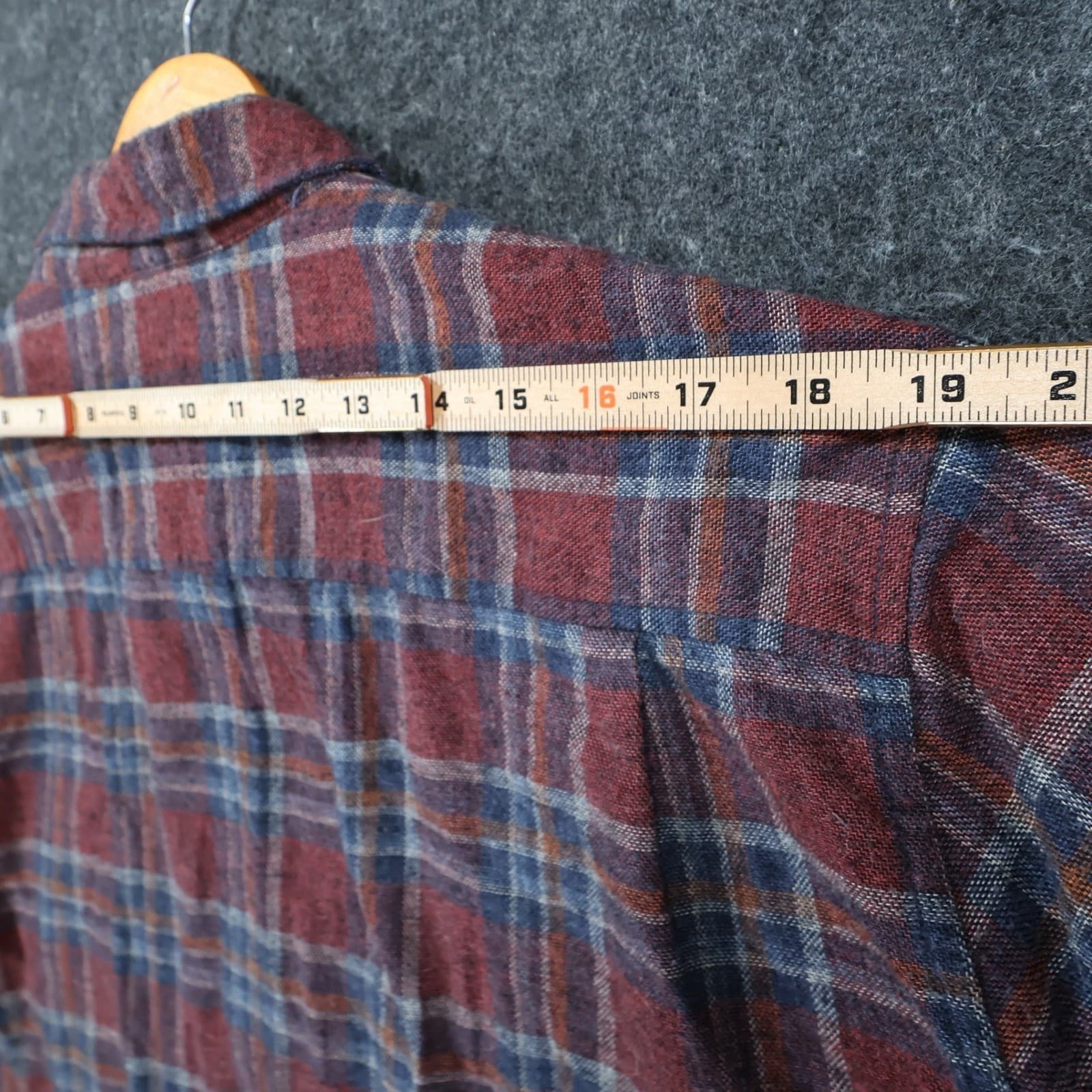 Weatherproof Vintage Button Down Mens XXL Red Blue Plaid Cotton Blend Flannel - Thumbnail 6