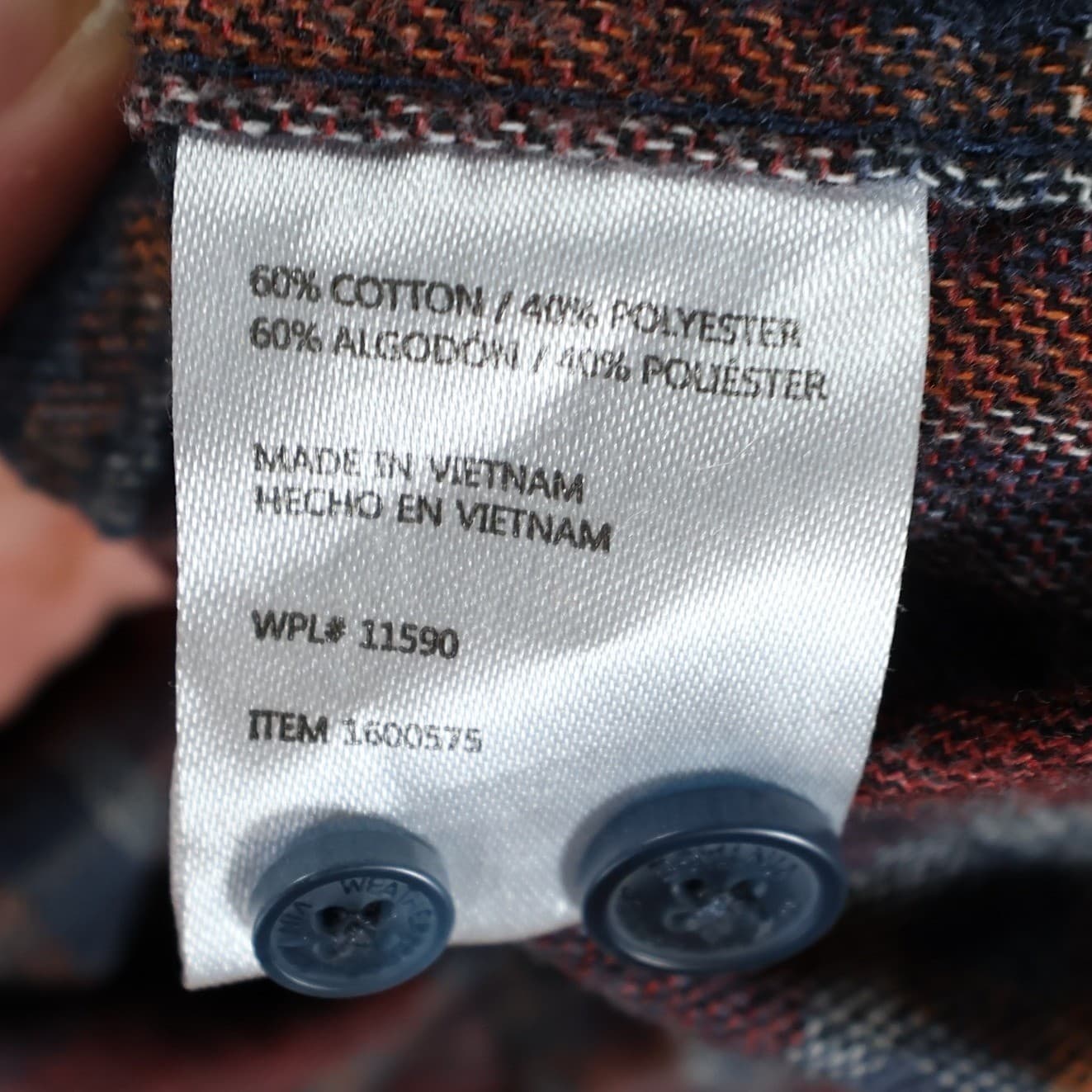 Weatherproof Vintage Button Down Mens XXL Red Blue Plaid Cotton Blend Flannel - Thumbnail 8