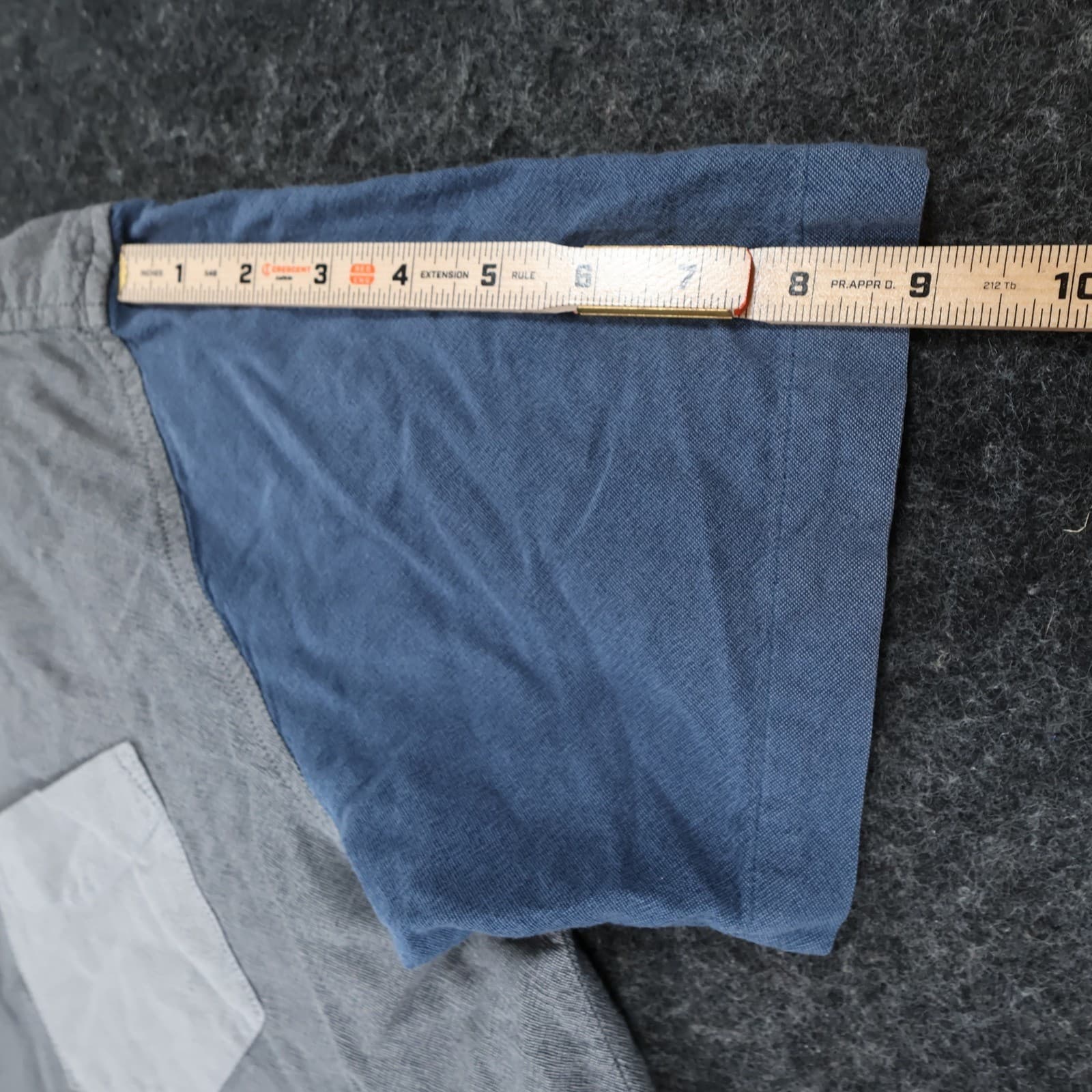 Retrofit Button Down Shirt Mens Large Gray Blue Cotton Colorblock Short Sleeve - Thumbnail 3