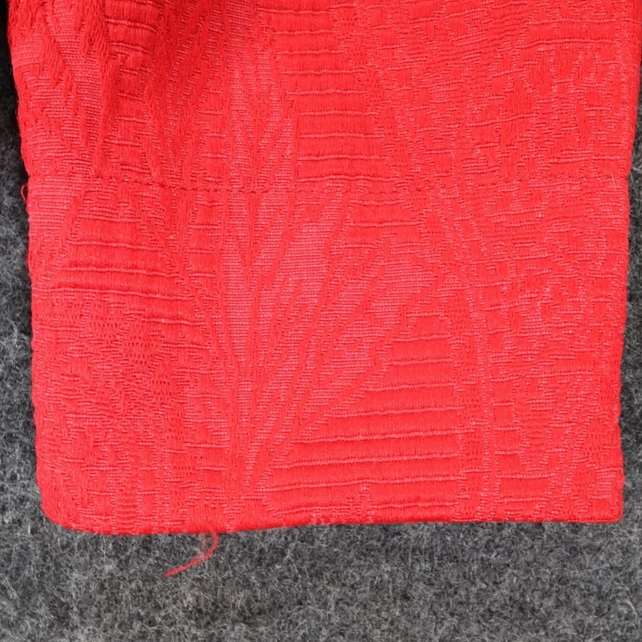 Ruby Rd Zip Front Jacket Womens 12 Red Cotton Blend Jacquard Ruffle Career - Thumbnail 10