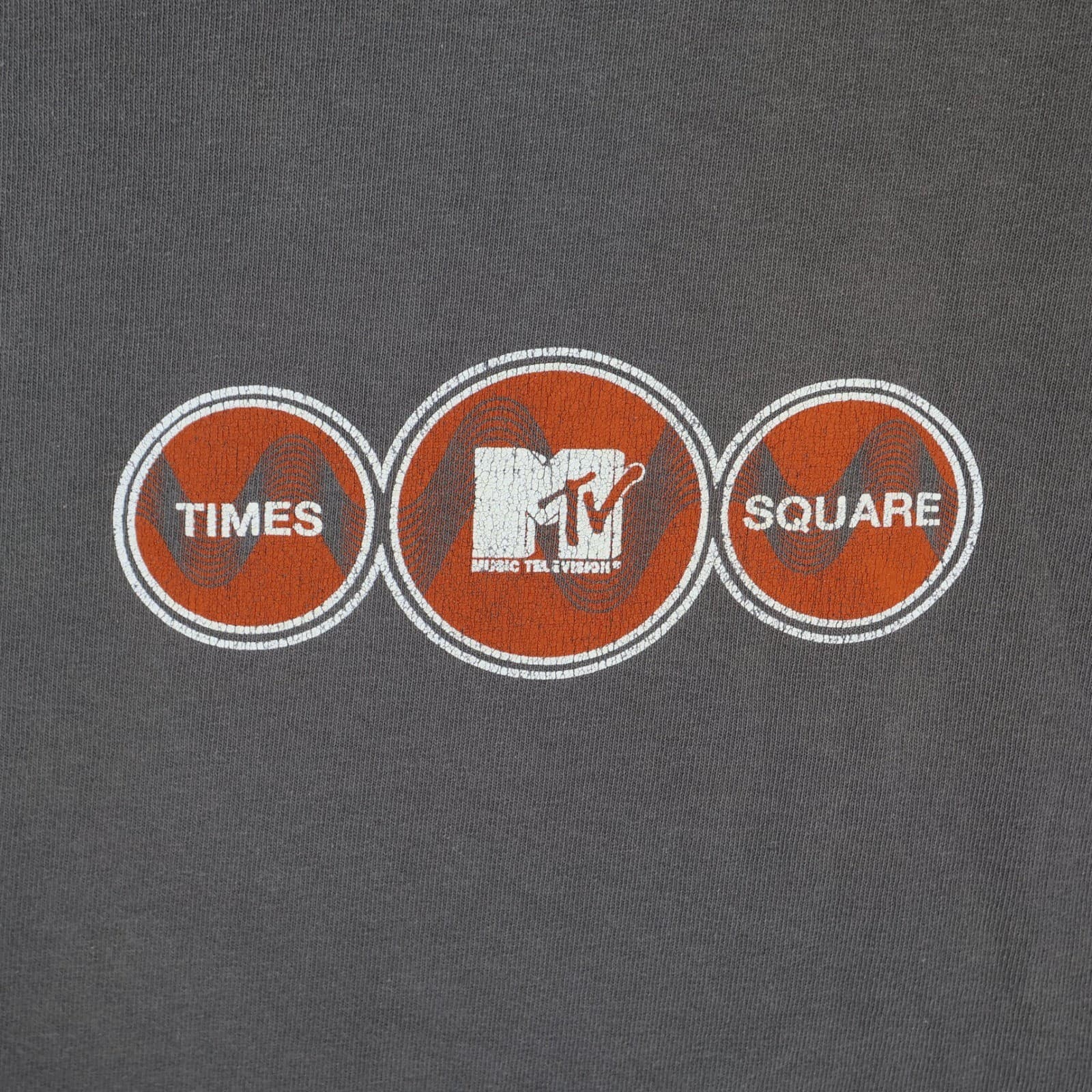 Gildan MTV Times Square T-Shirt Mens Medium Grey Cotton Graphic Tee Ultra Cotton - Thumbnail 3