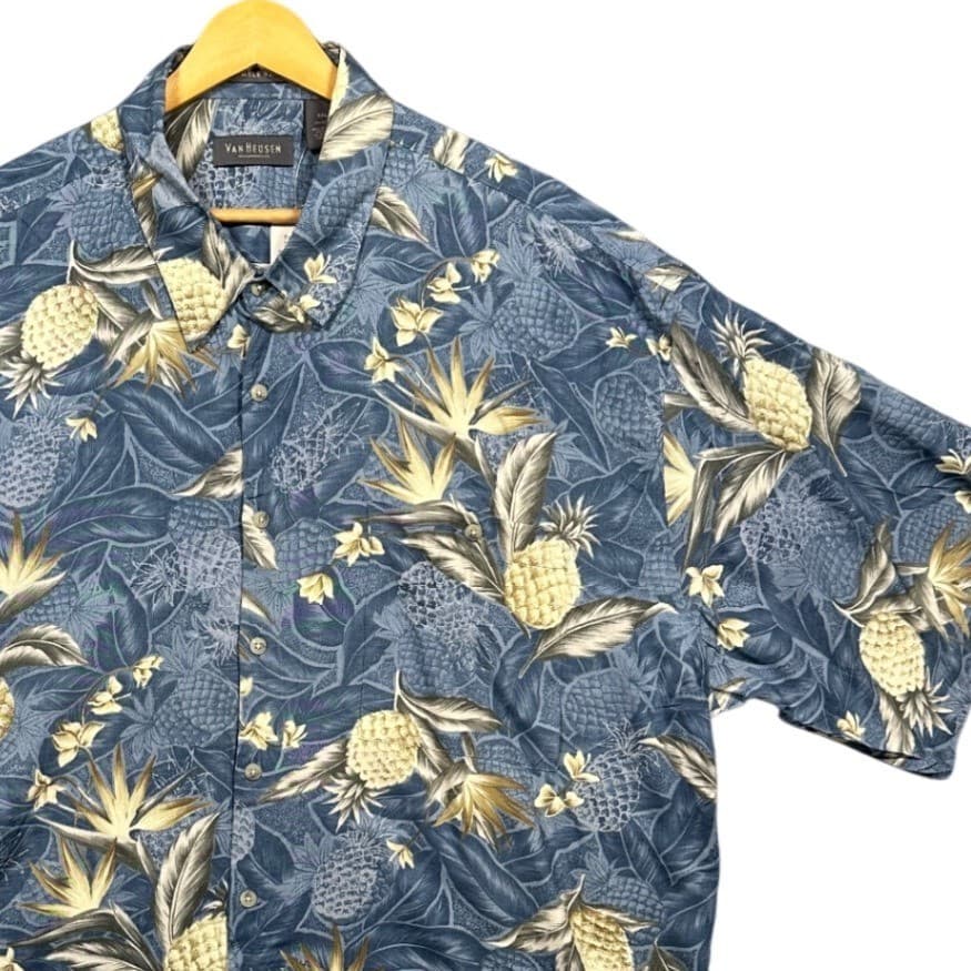 Van Heusen Pineapple Tropical Shirt Mens XXL Button Down Short Sleeve NWT - Thumbnail 2